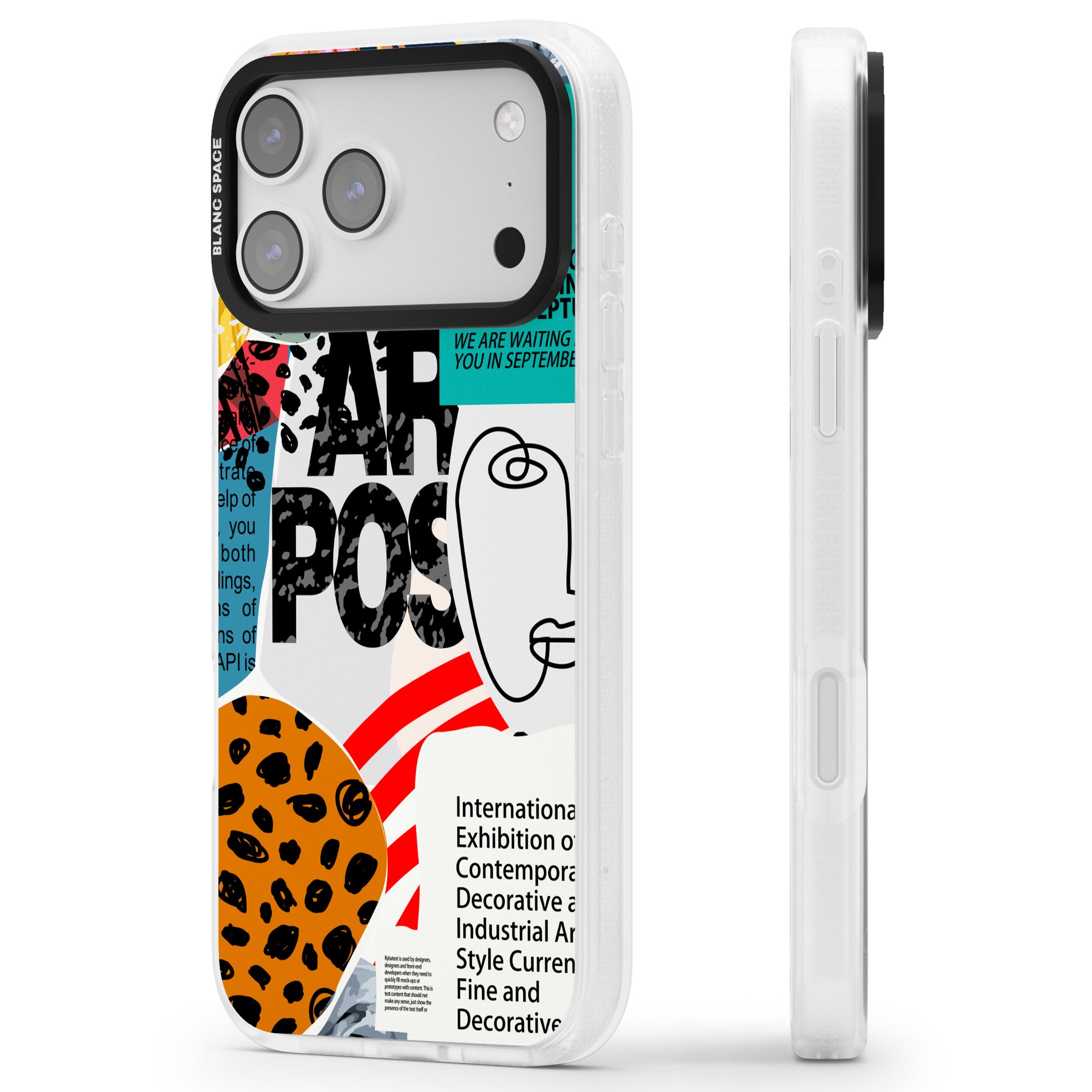 Abstract Art Poster iPhone 17 Pro Impact Air Clear Phone Case Side Profile