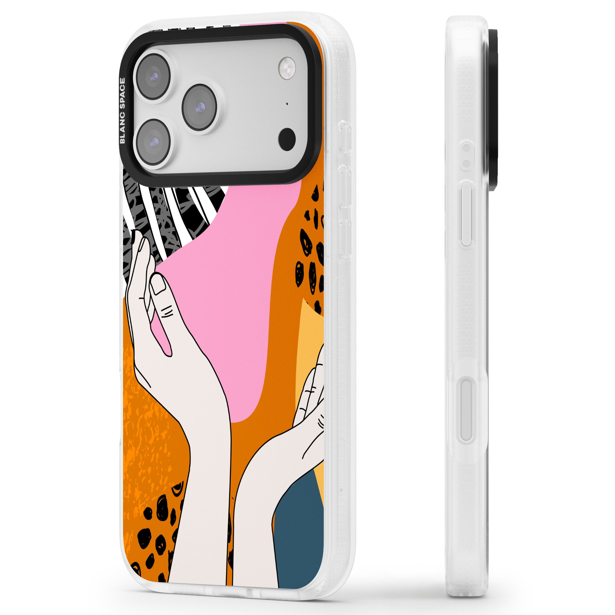Abstract Vibes iPhone 17 Pro Impact Air Clear Phone Case Side Profile