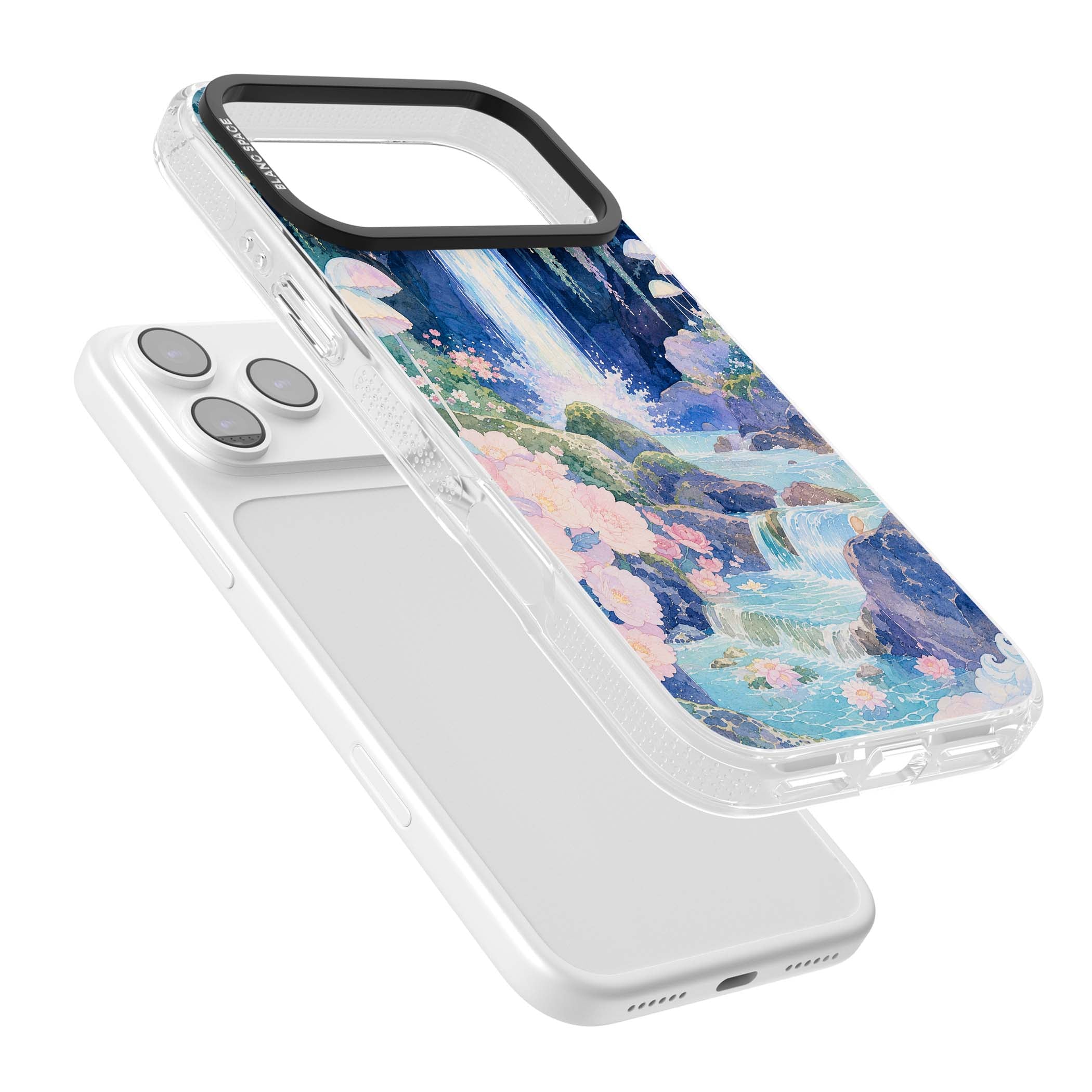 Mystic Waterfall art iPhone case | Clear Case Impact Air case for iPhone 17 Pro, iPhone 17 Pro Max