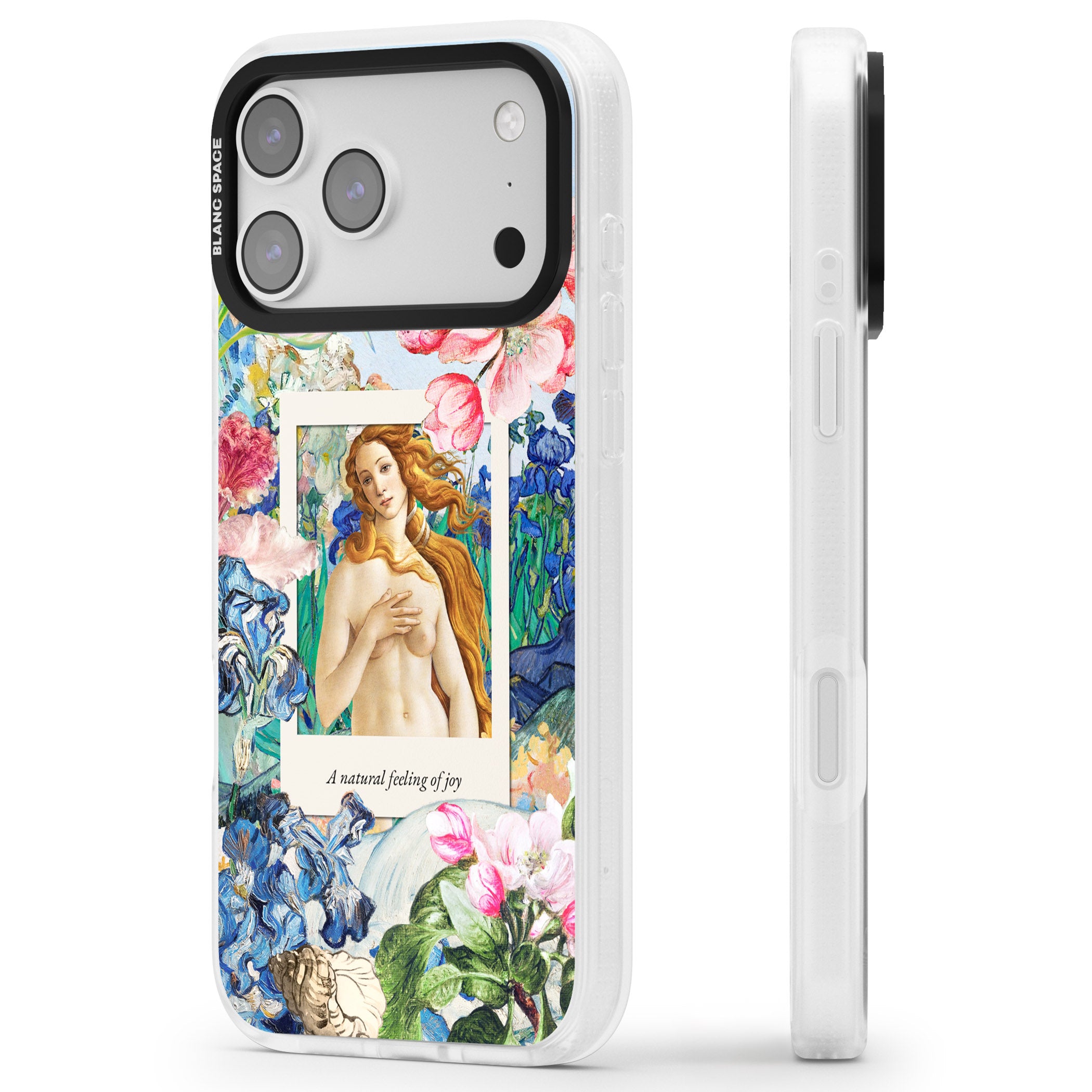 Botticelli Venus iPhone 17 Pro Impact Air Clear Phone Case Side Profile