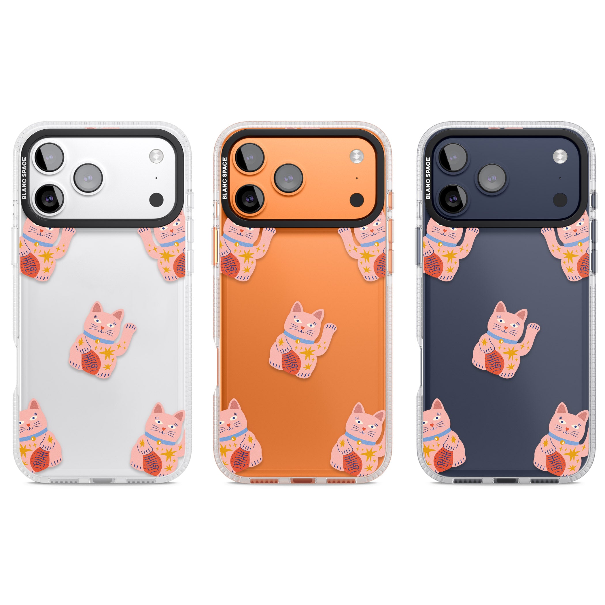 Waving Cat Pattern iPhone 17 Pro Impact Air Clear Phone Case APT Impact Protection