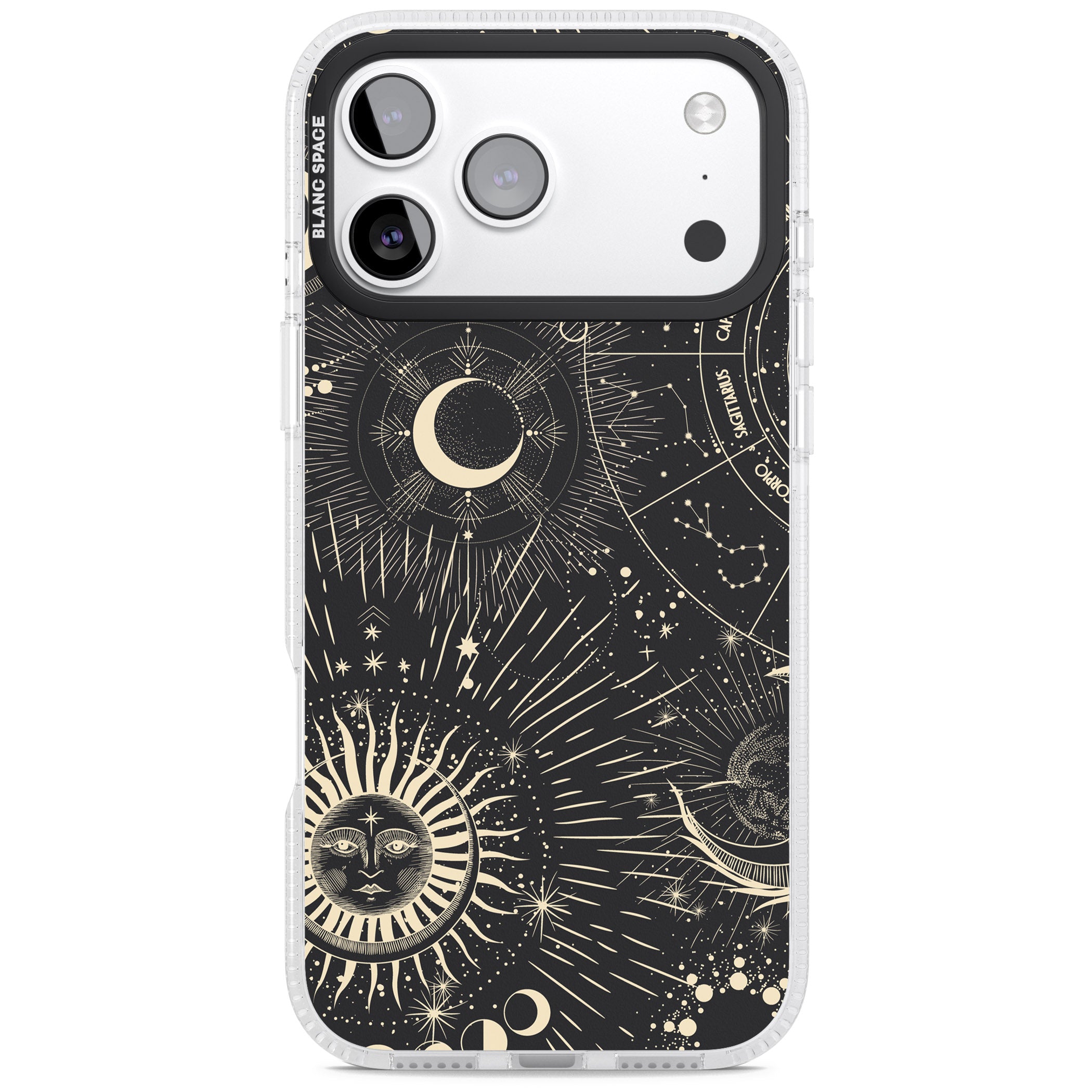 Cosmic Sun & Symbols Zodiac iPhone 17 Pro Impact Air Clear Phone Case