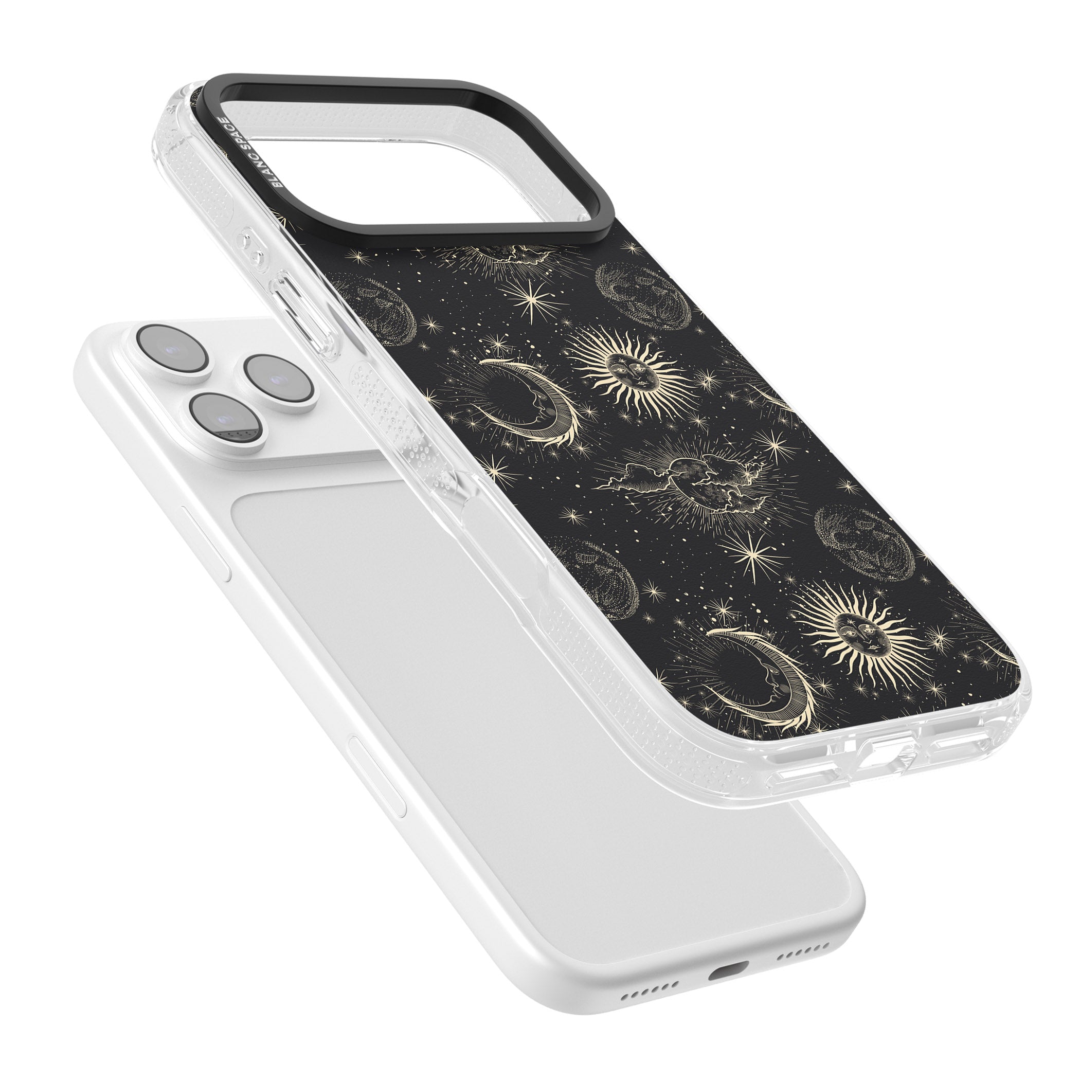 Suns & Moons Celestial Night iPhone 17 Pro Impact Air Clear Phone Case Colours