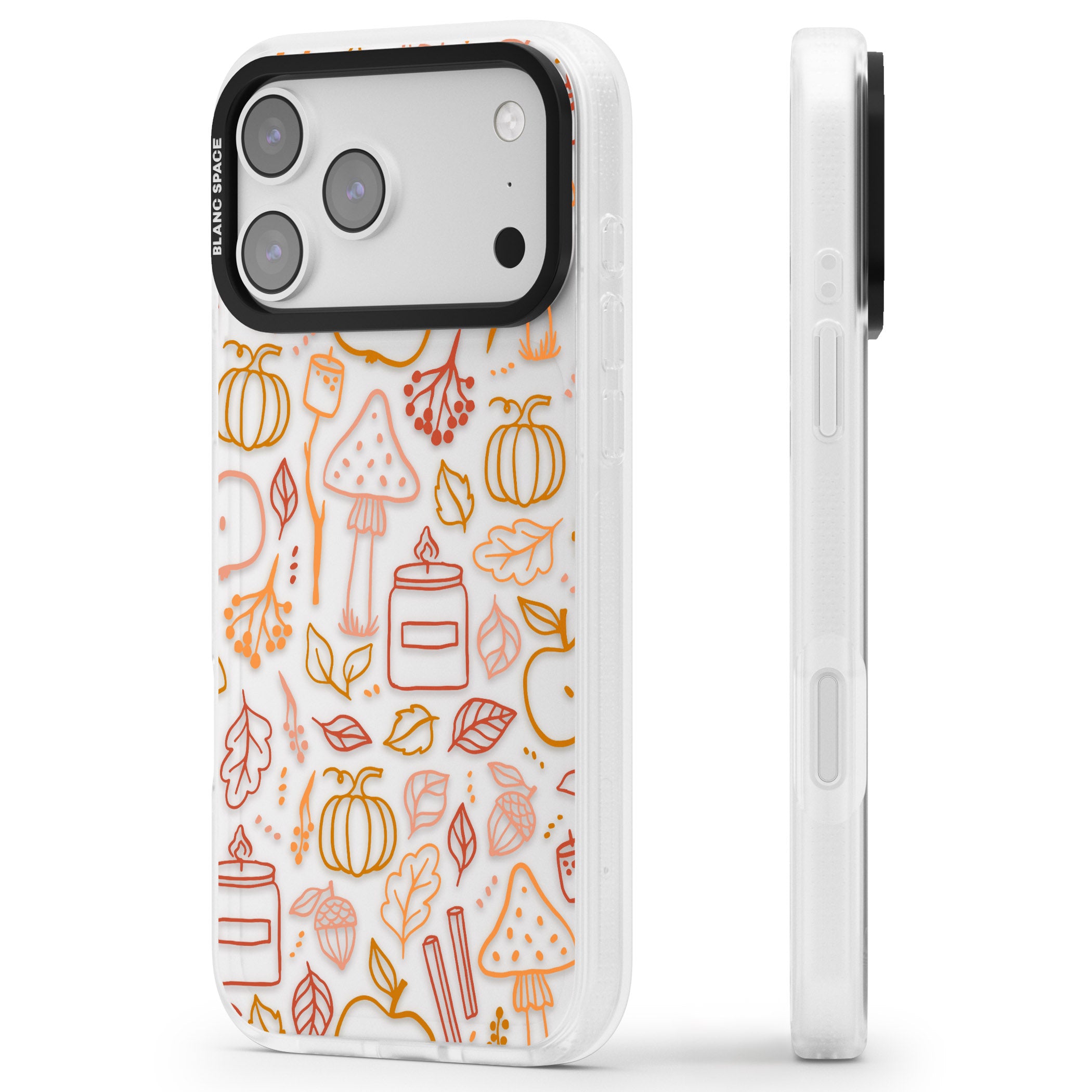 Autumn Line Pattern iPhone 17 Pro Impact Air Clear Phone Case Side Profile