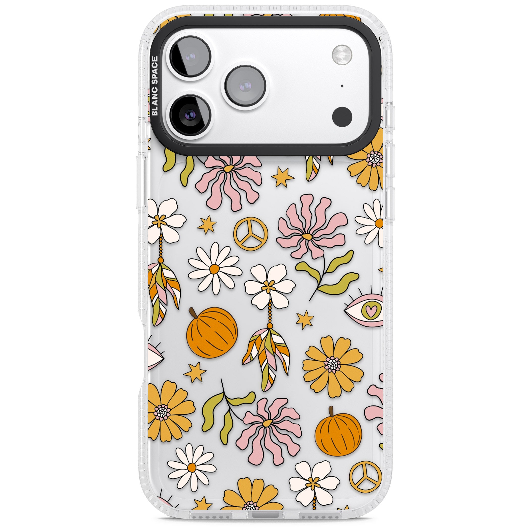 Retro Boho Fall Floral iPhone 17 Pro Impact Air Clear Phone Case