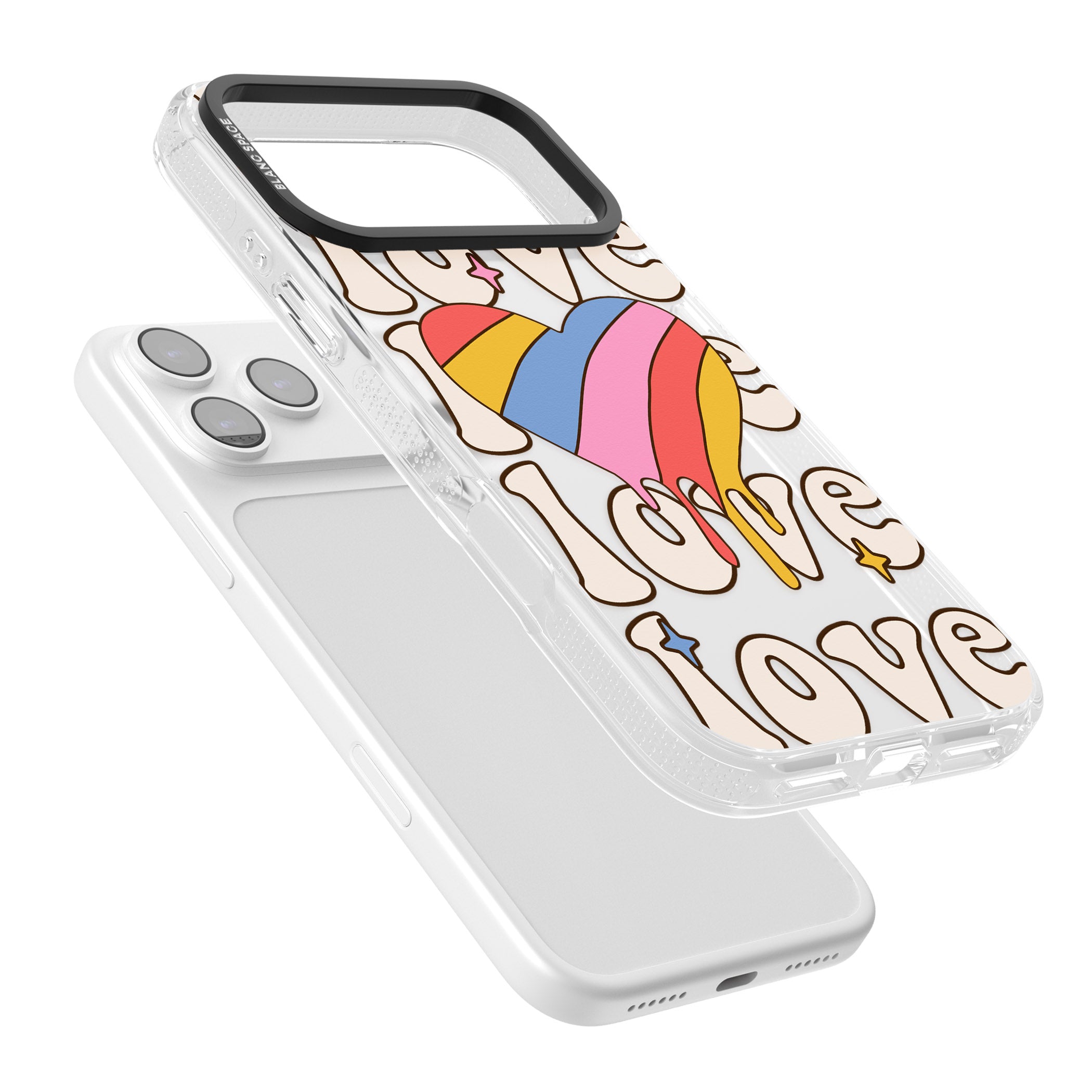 Groovy Love iPhone 17 Pro Impact Air Clear Phone Case Colours