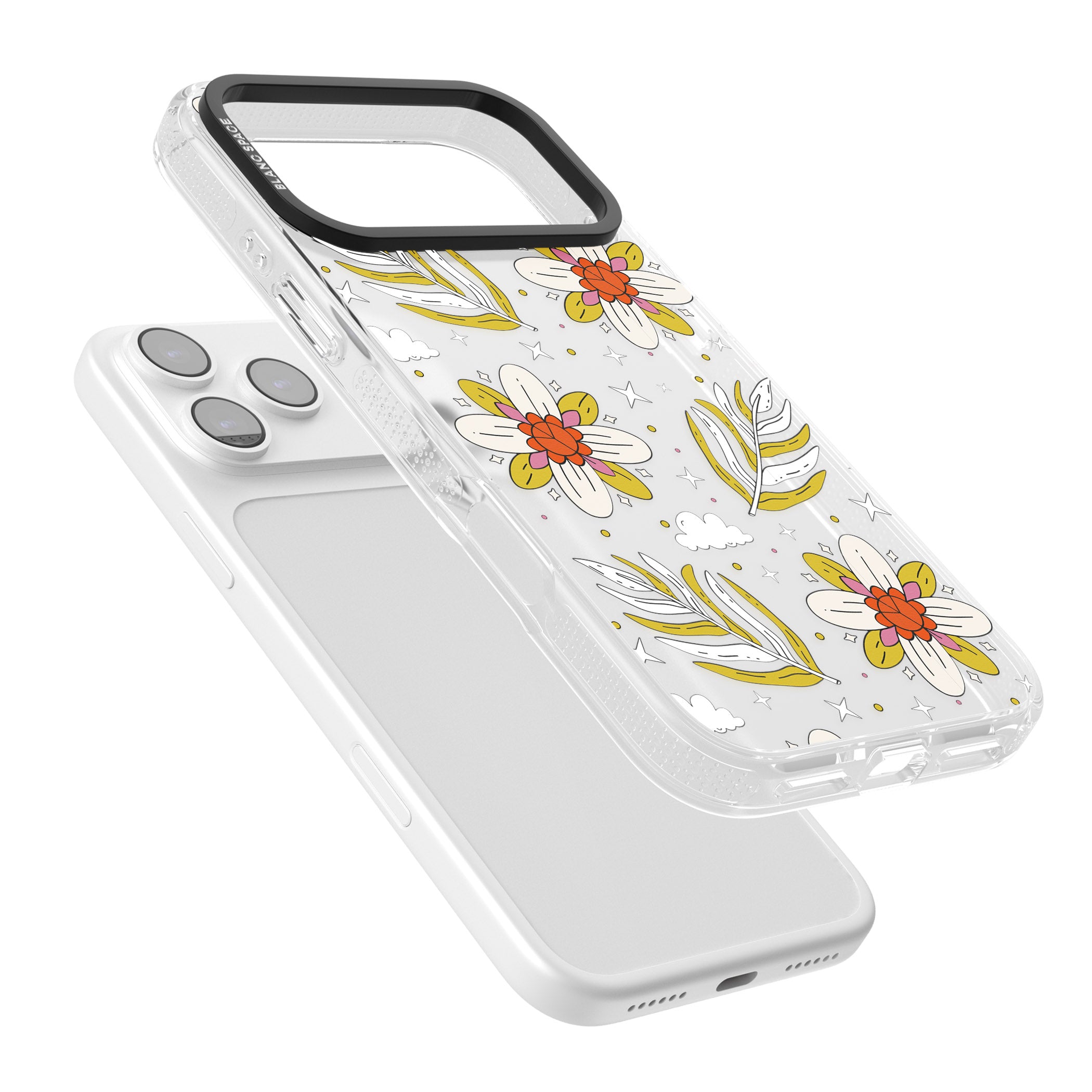 Boho Celestial Floral Dream iPhone 17 Pro Impact Air Clear Phone Case Colours