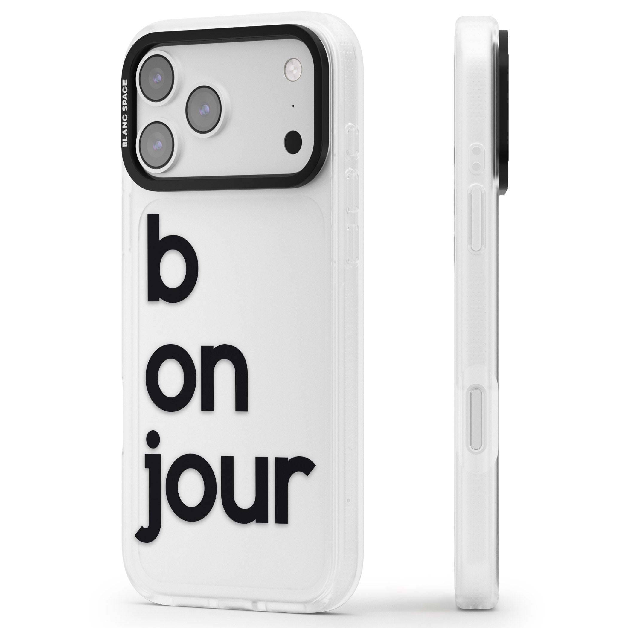 Bonjour iPhone 17 Pro Impact Air Clear Phone Case Side Profile