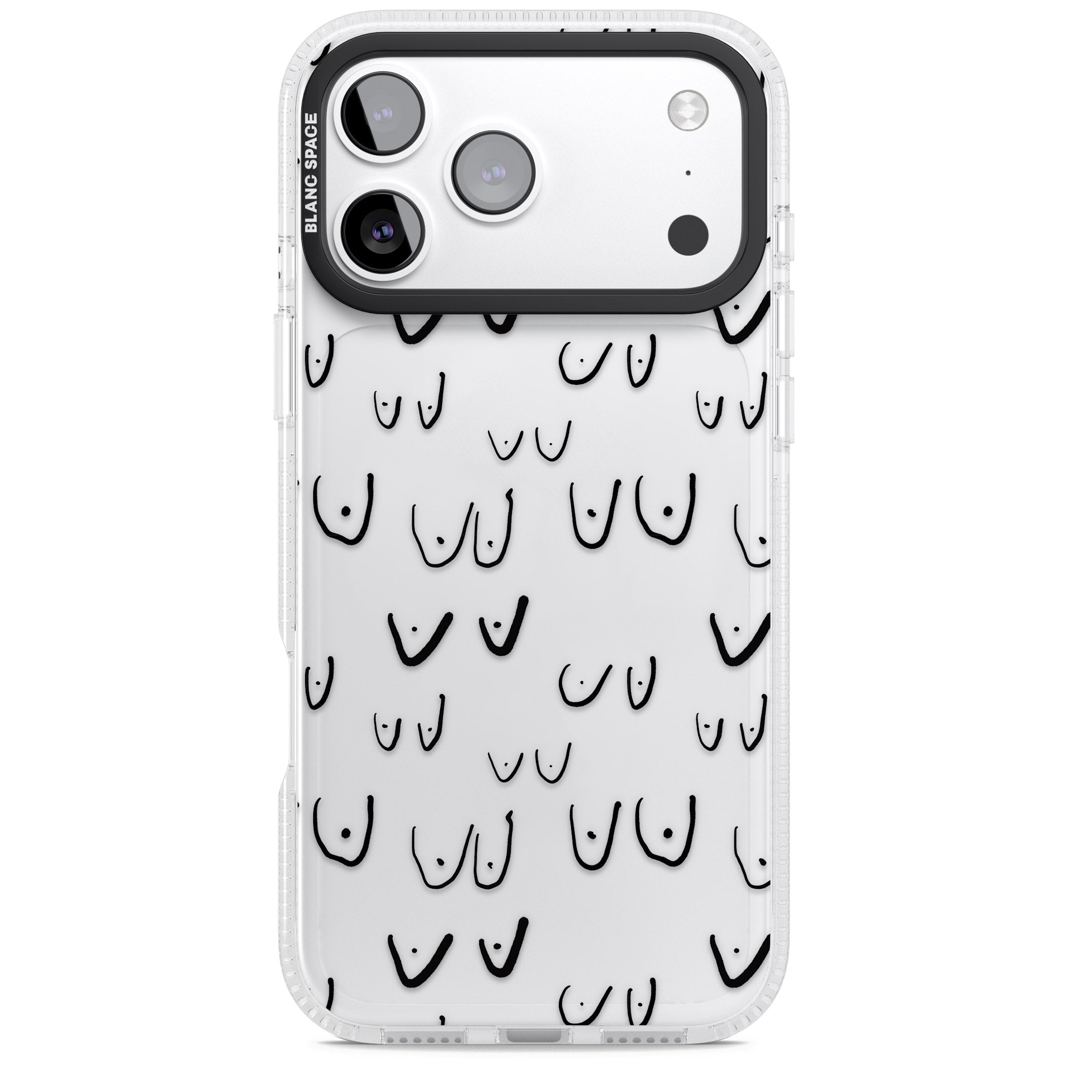 Boob Pattern (Black) iPhone 17 Pro Impact Air Clear Phone Case