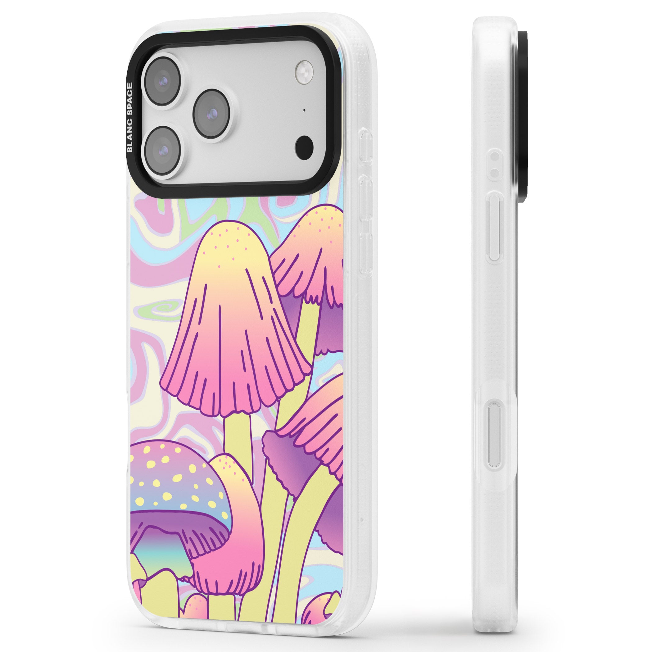 Shroomin' iPhone 17 Pro Impact Air Clear Phone Case Side Profile