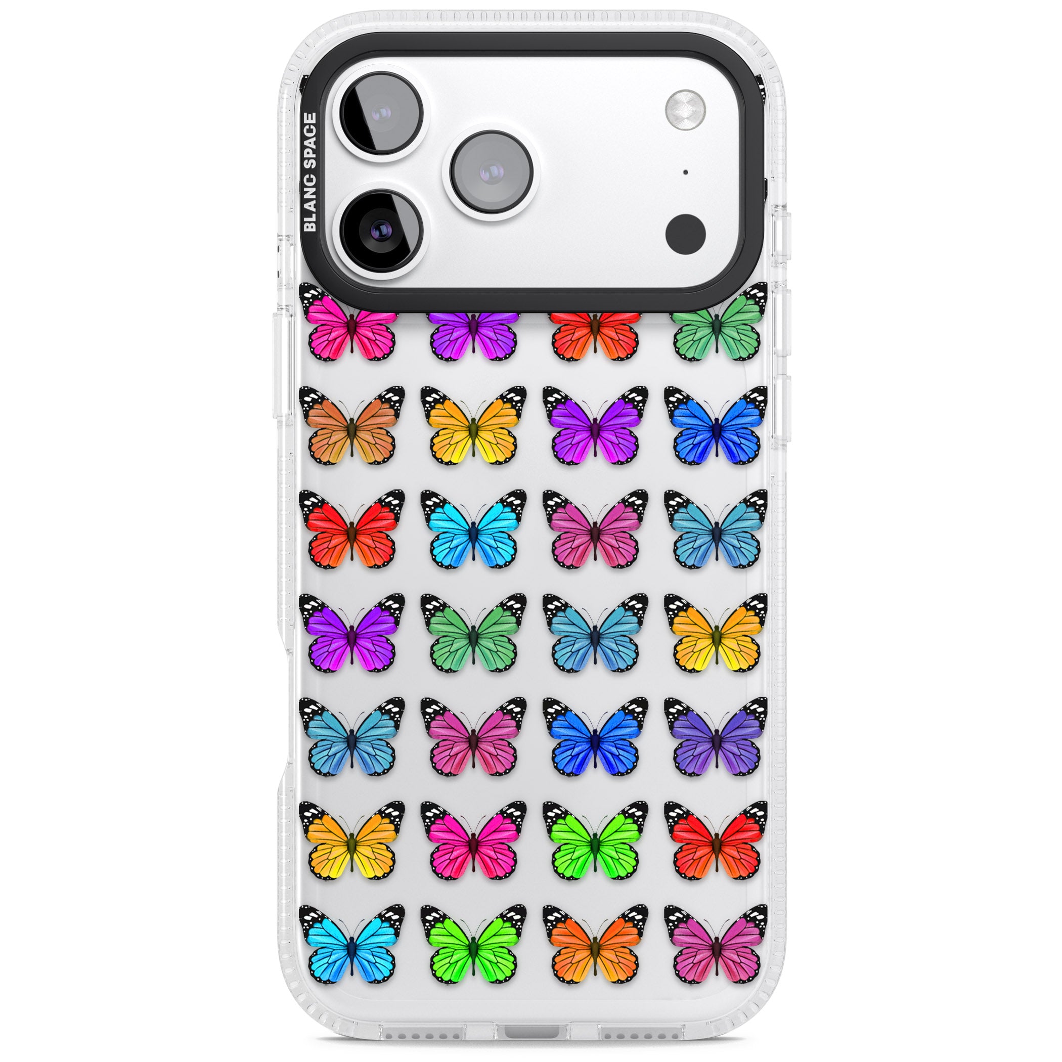 Colourful Butterfly Pattern iPhone 17 Pro Impact Air Clear Phone Case
