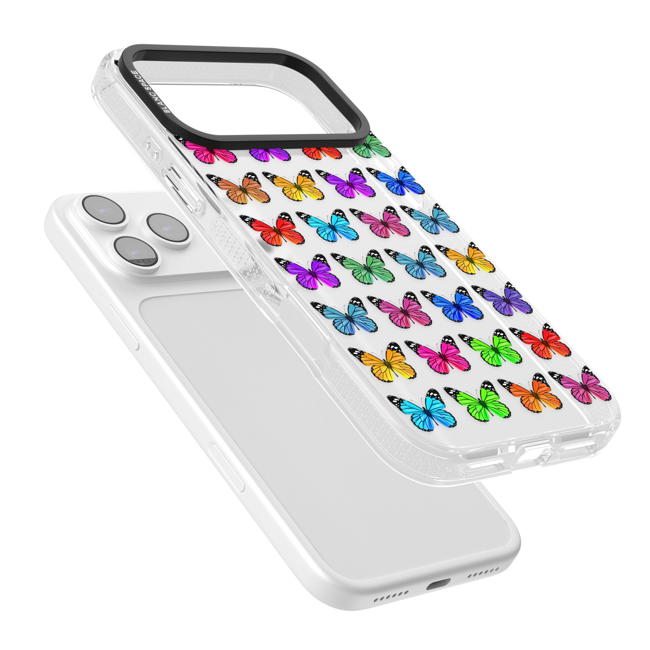 Colourful Butterfly Pattern iPhone 17 Pro Impact Air Clear Phone Case Colours