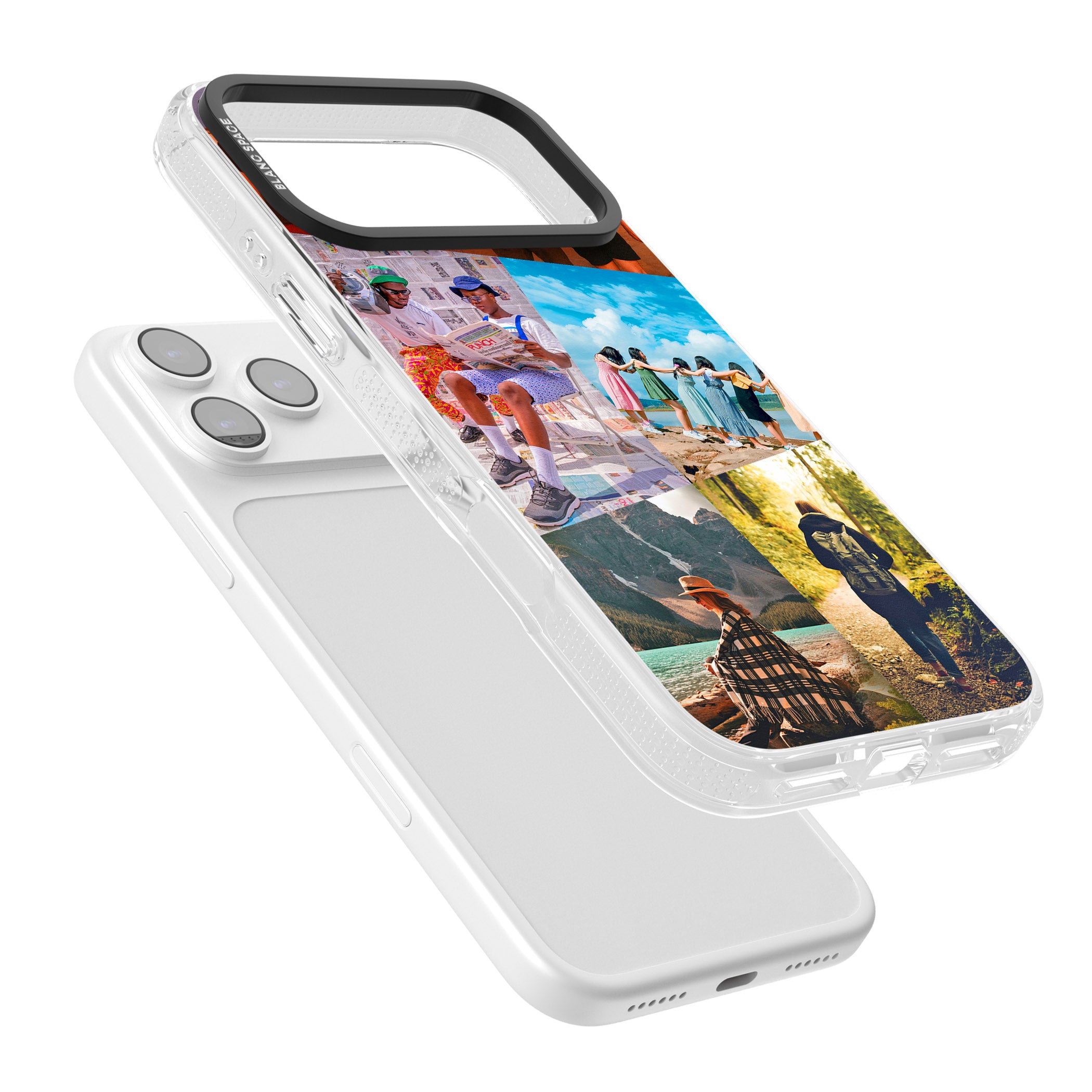 Personalised Abstract Photo Grid iPhone 17 Pro Impact Air Clear Phone Case Colours