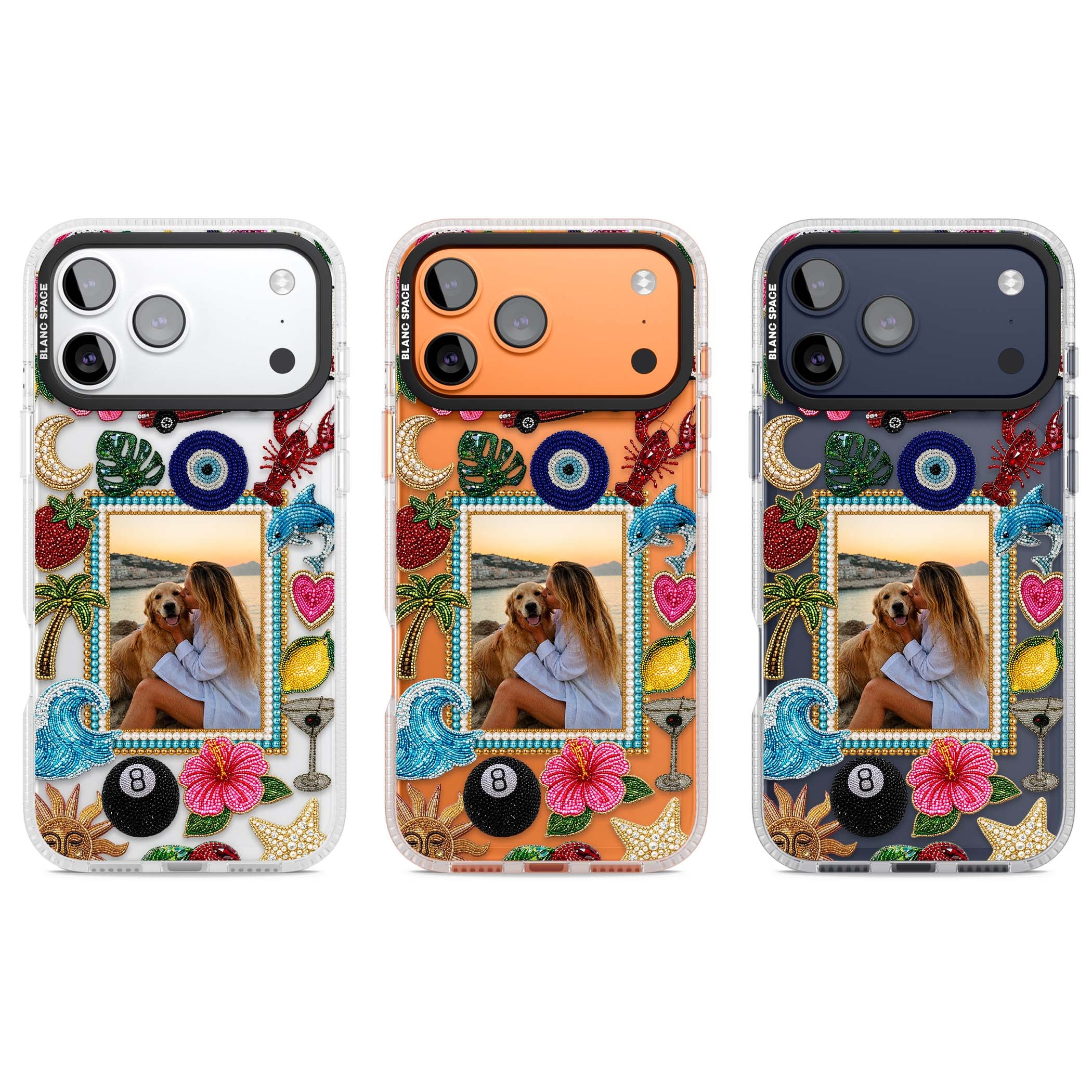 Beaded Photo coastal iPhone case | Clear Case Impact Air case for iPhone 17 Pro, iPhone 17 Pro Max