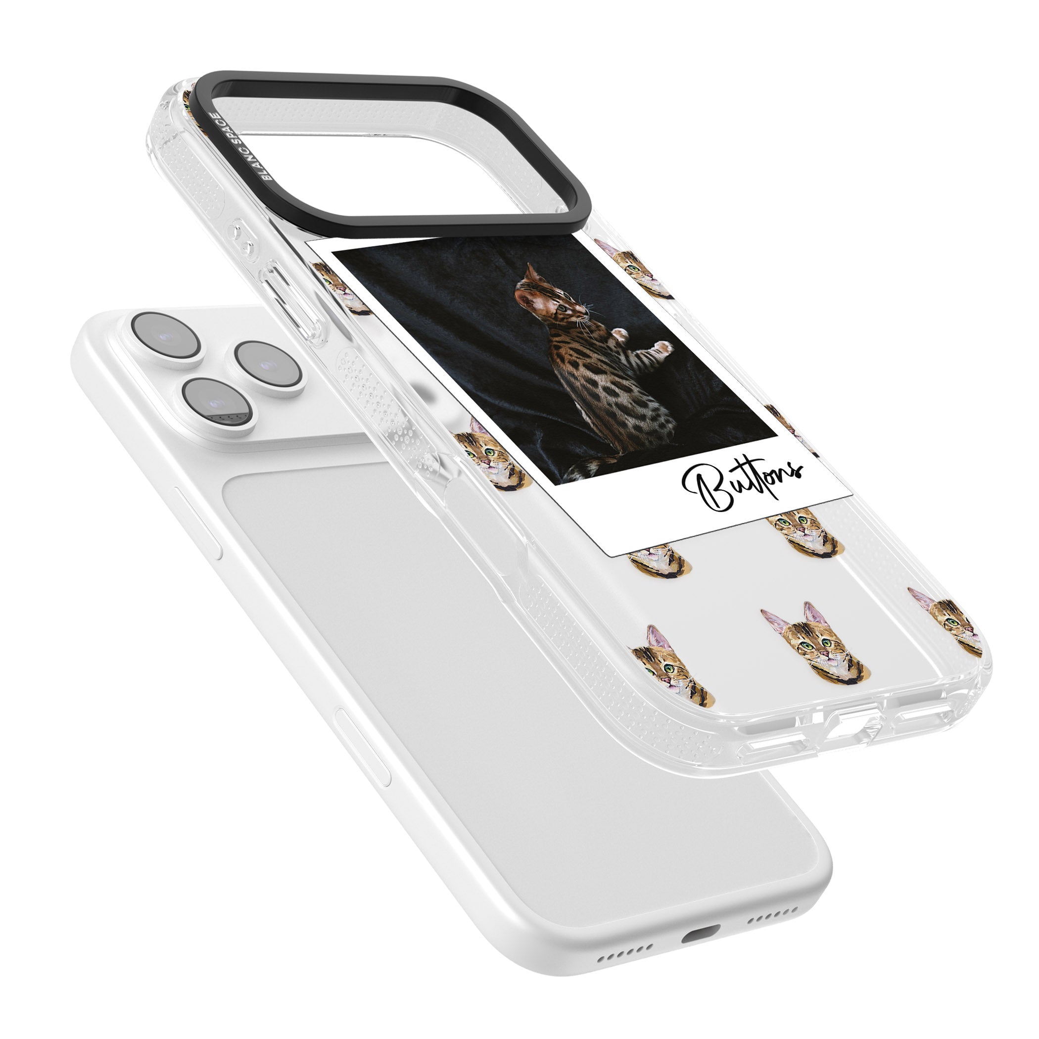 Personalised Bengal Cat Photo iPhone 17 Pro Impact Air Clear Phone Case Colours