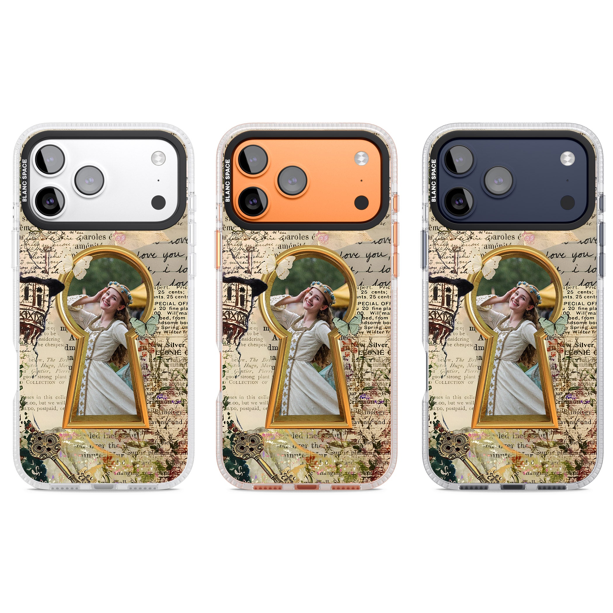 Personalised Bookpage Keyhole Frame iPhone 17 Pro Impact Air Clear Phone Case APT Impact Protection