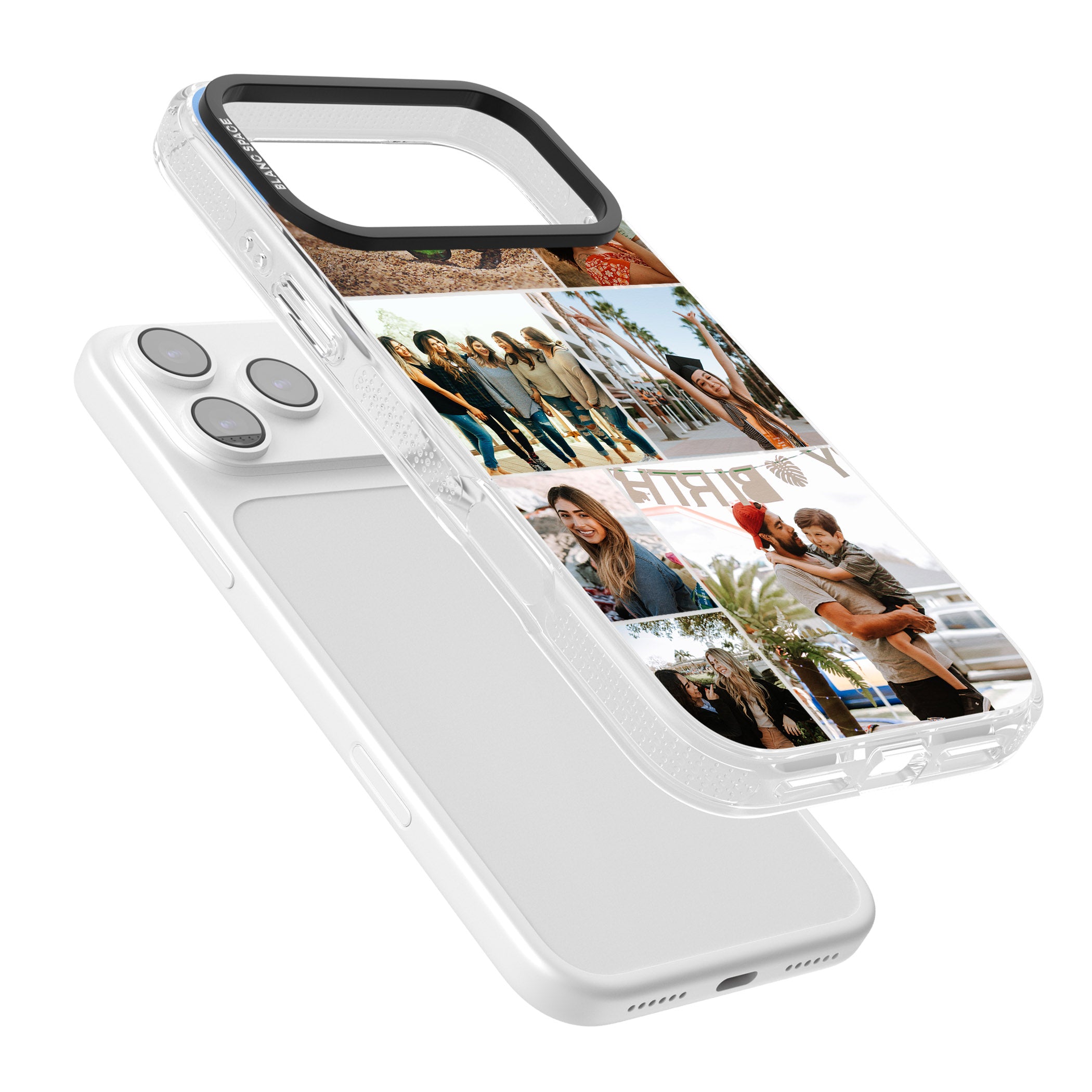 Personalised Photo Grid iPhone 17 Pro Impact Air Clear Phone Case Colours