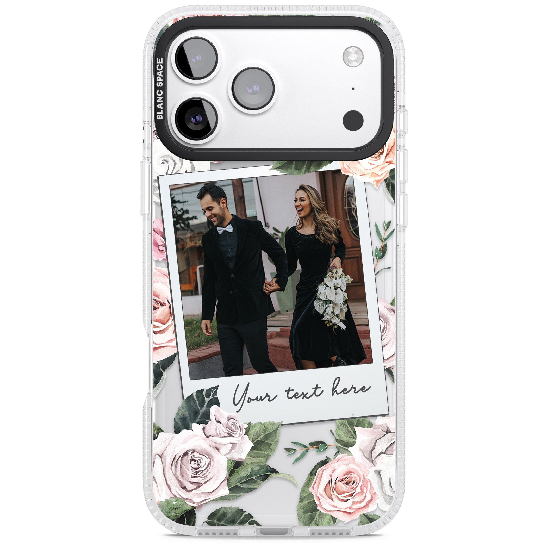 Personalised Floral Instant Camera Photo iPhone 17 Pro Max Impact Air Clear Phone Case