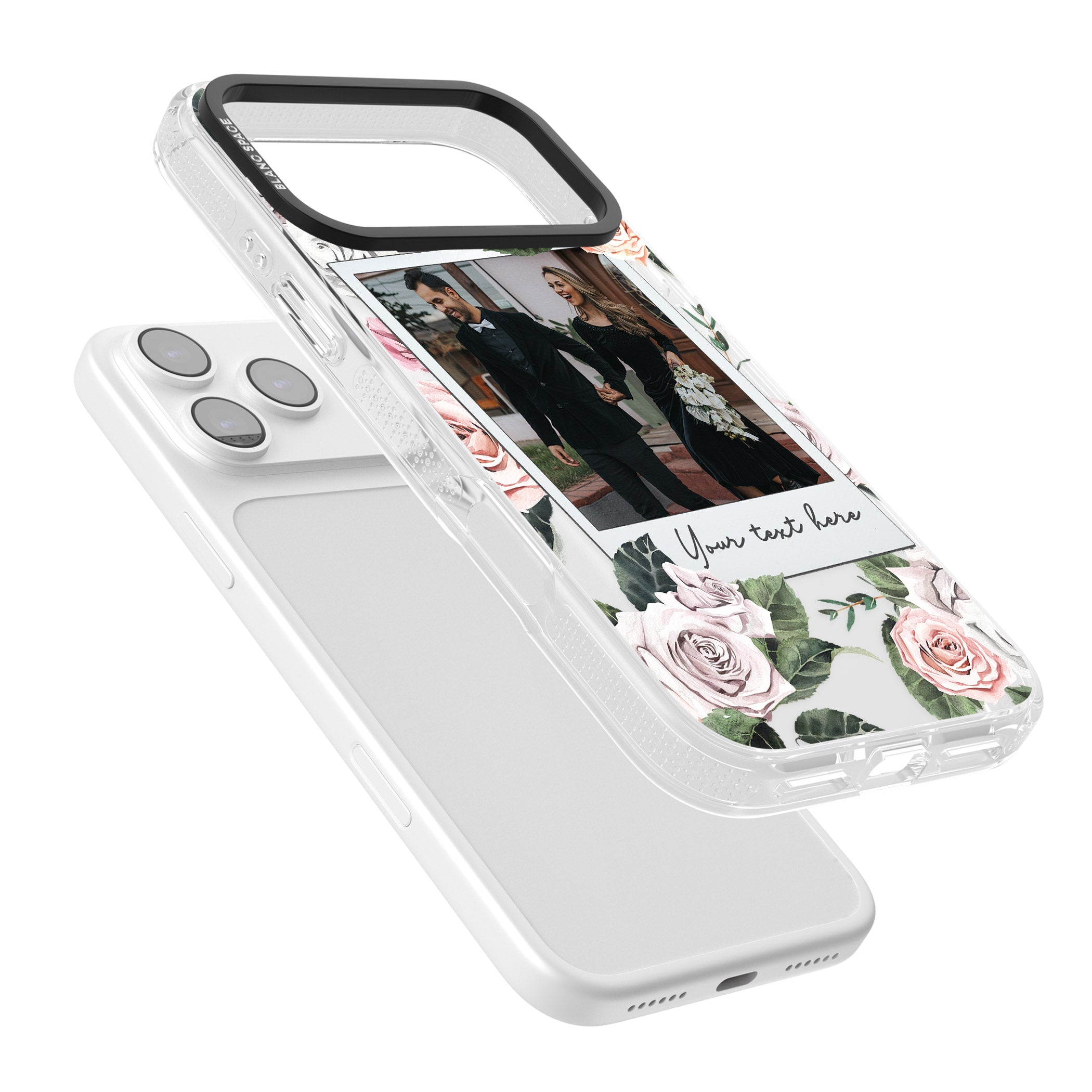 Personalised Floral Instant Camera Photo iPhone 17 Pro Max Impact Air Clear Phone Case Colours
