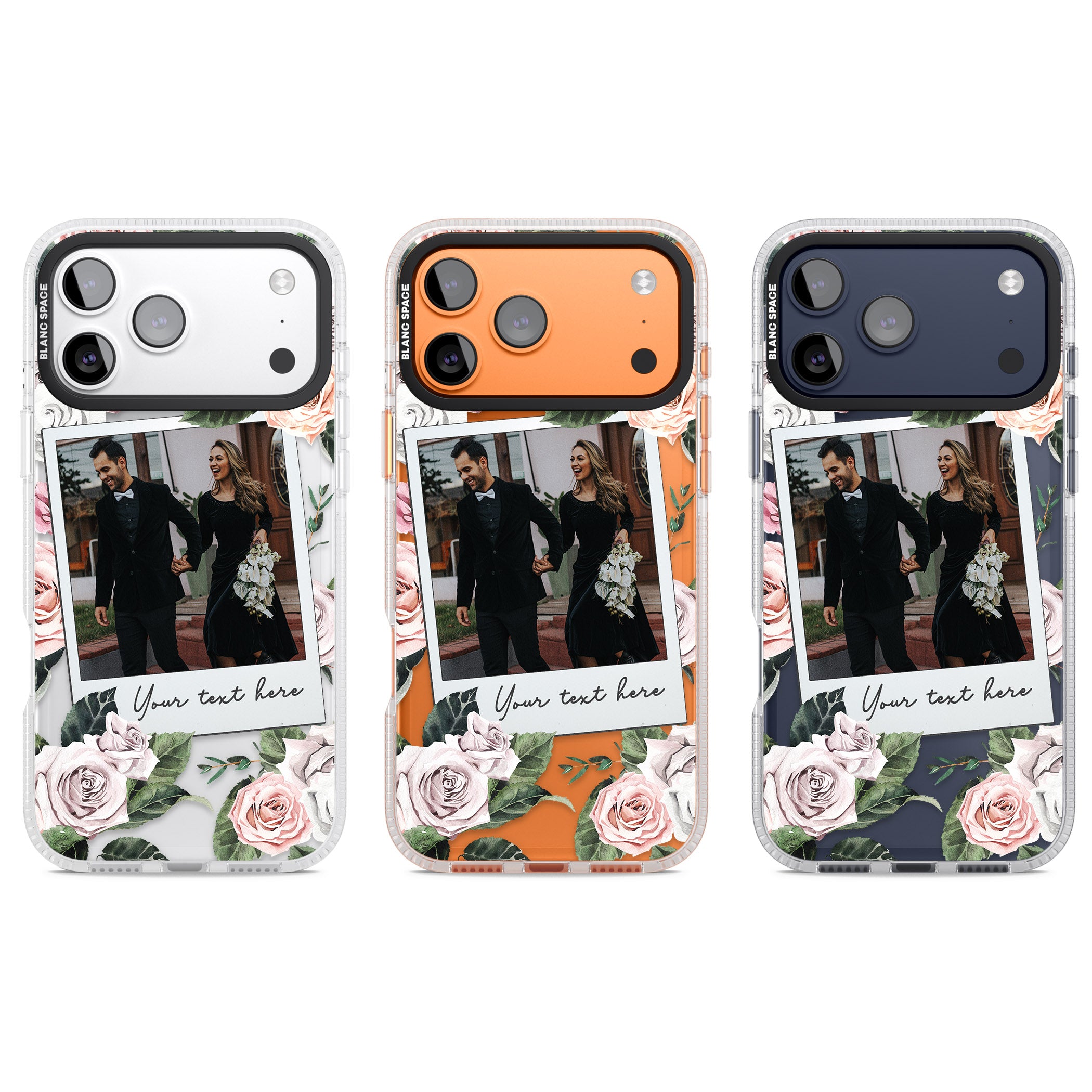 Personalised Floral Instant Camera Photo iPhone 17 Pro Impact Air Clear Phone Case APT Impact Protection