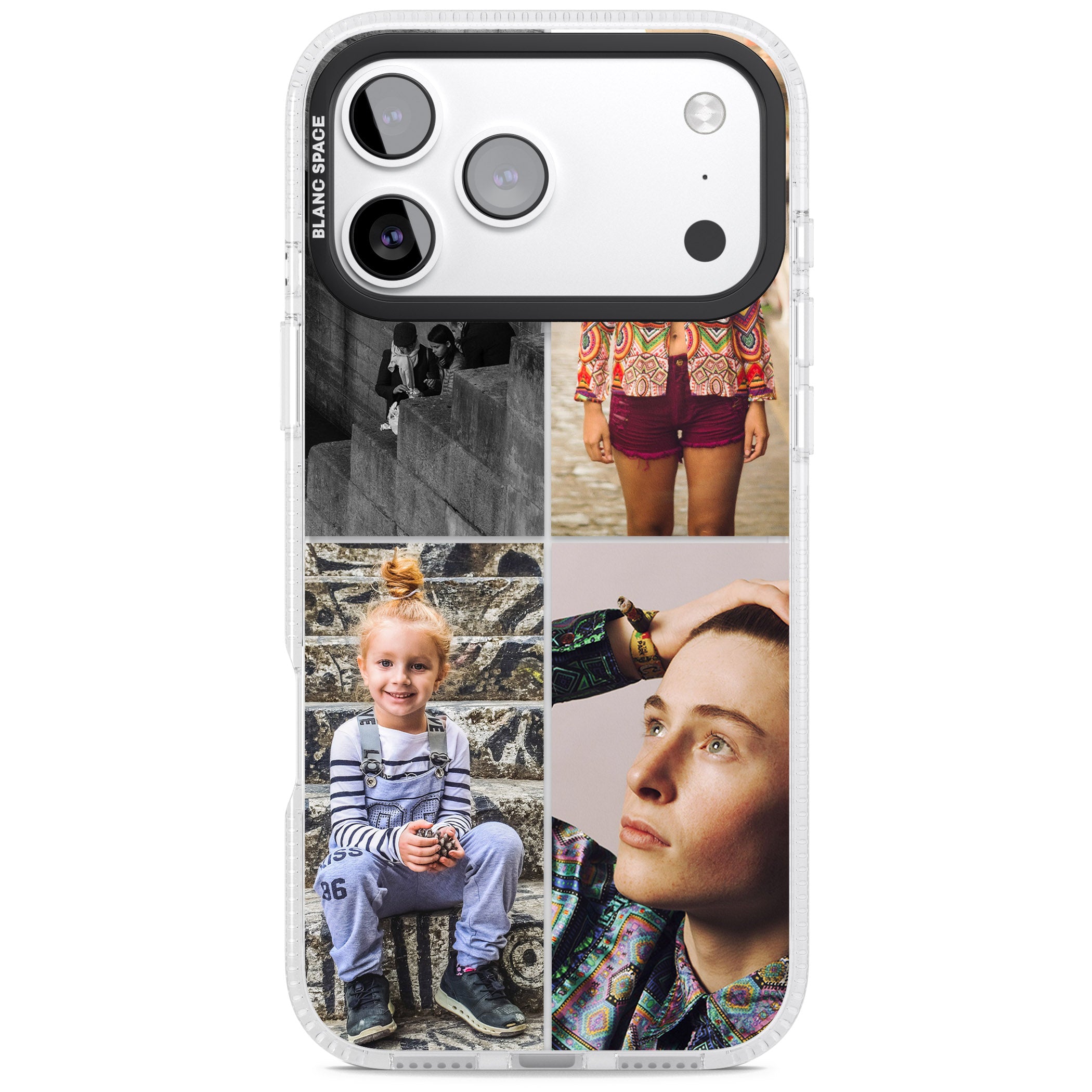 Personalised 4 Photo Grid iPhone 17 Pro Impact Air Clear Phone Case