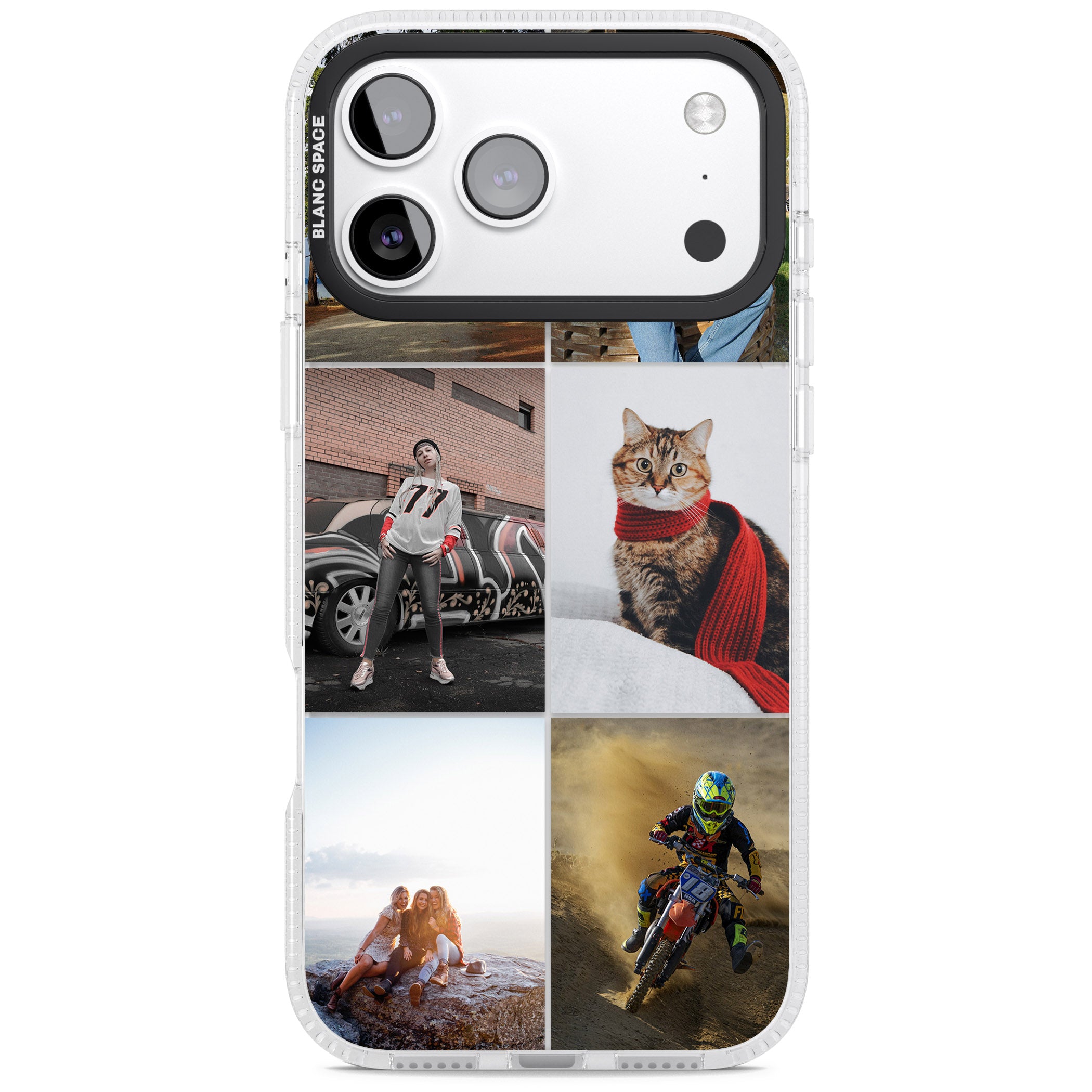 Personalised 6 Photo Grid iPhone 17 Pro Impact Air Clear Phone Case