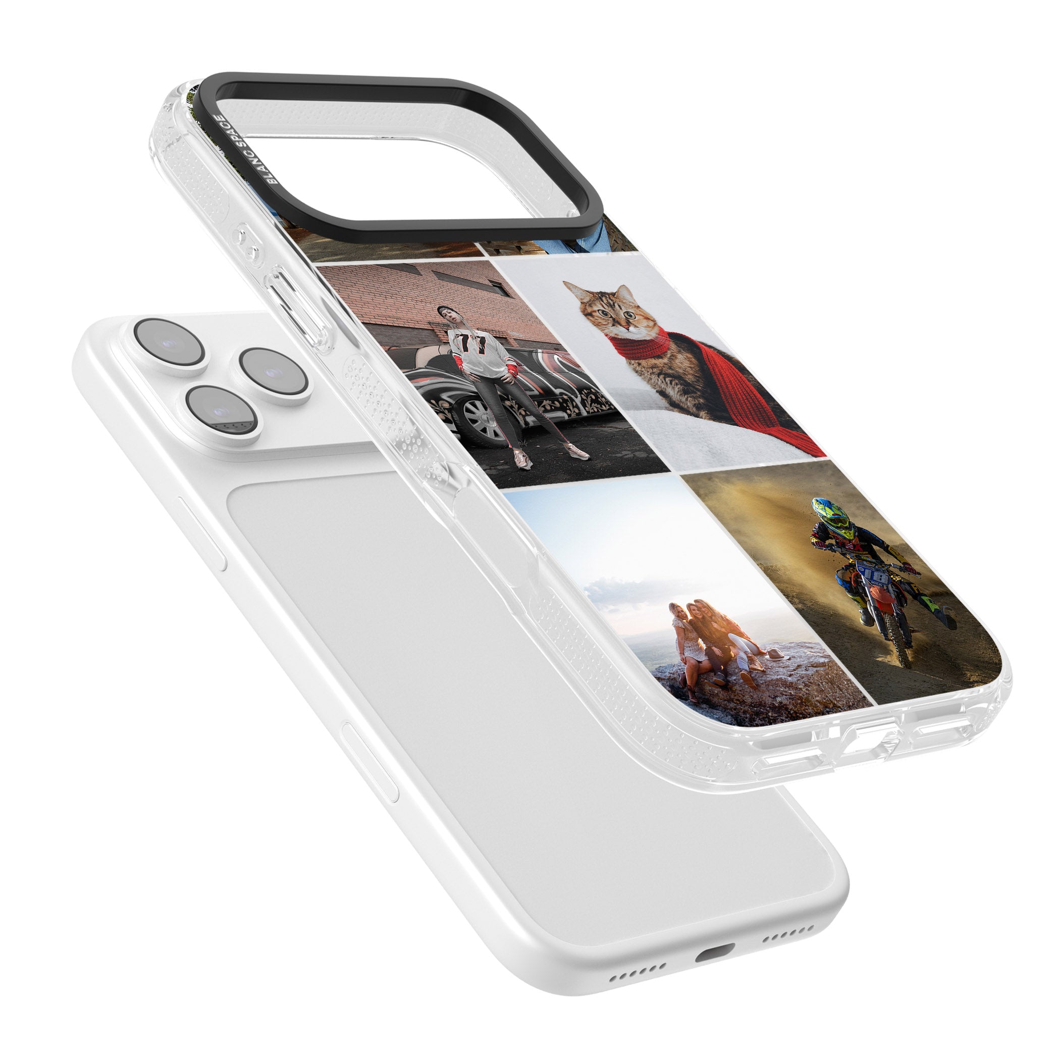 Personalised 6 Photo Grid iPhone 17 Pro Impact Air Clear Phone Case Colours