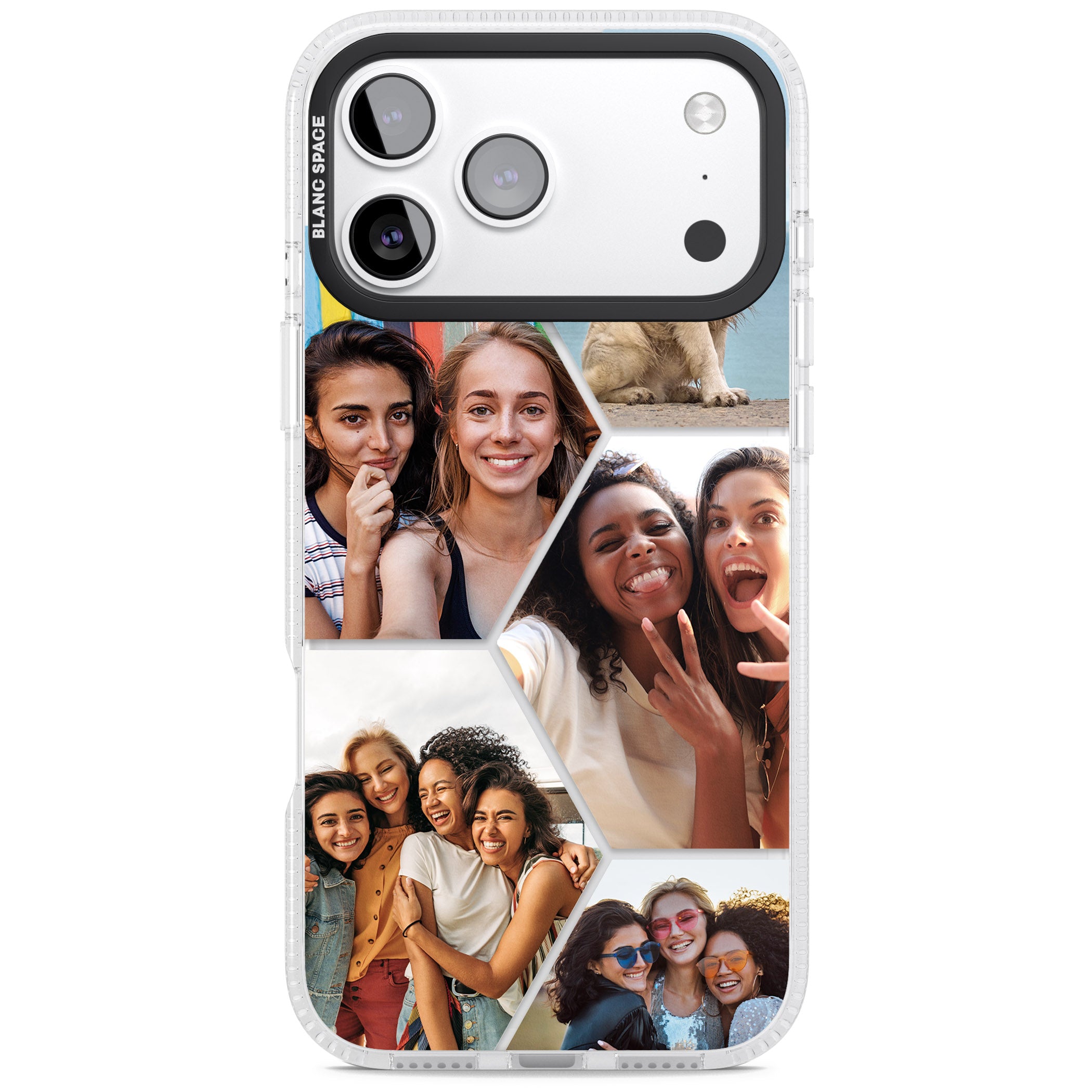Personalised Beehive Photo Grid iPhone 17 Pro Impact Air Clear Phone Case