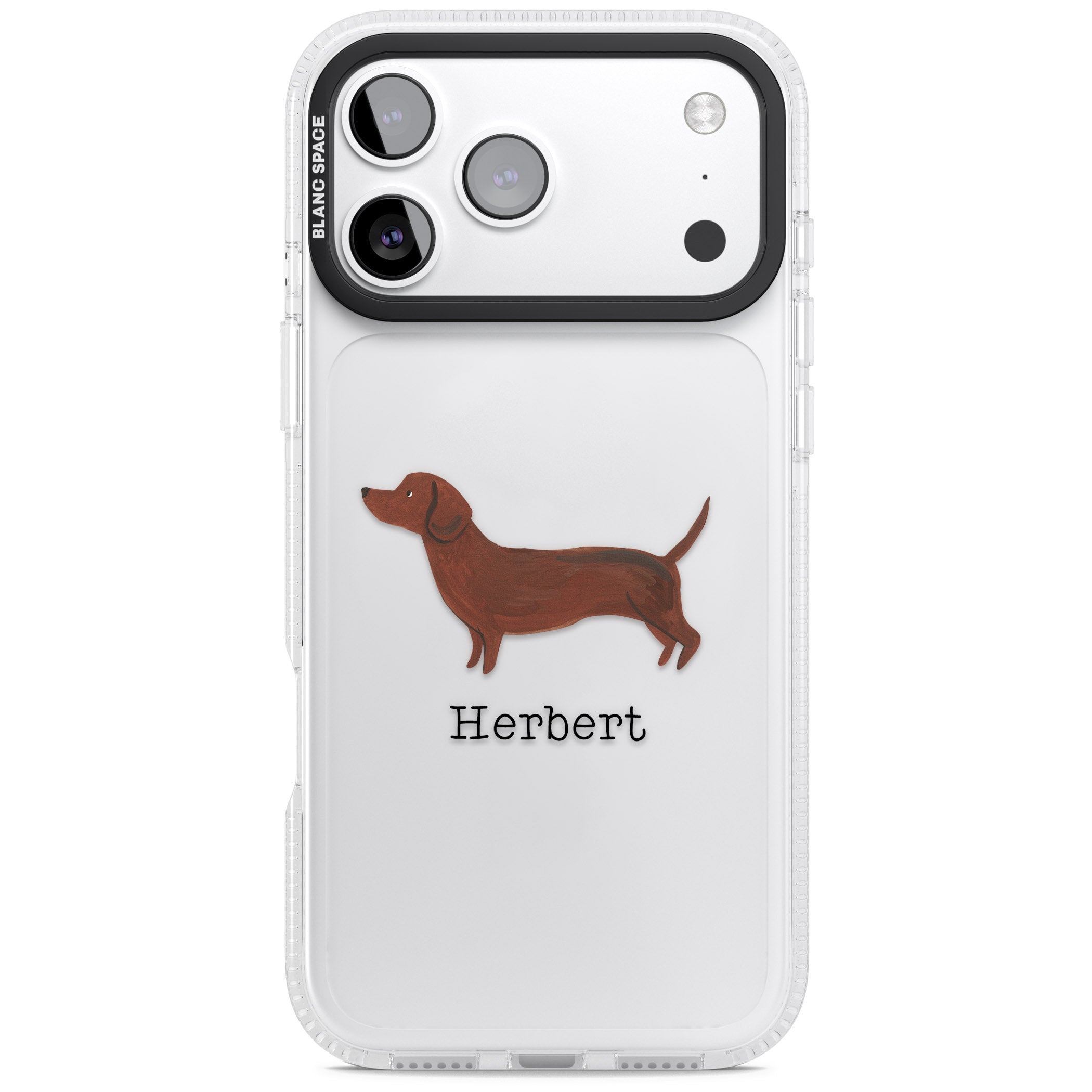 Personalised Sausage Dog iPhone 17 Pro Impact Air Clear Phone Case