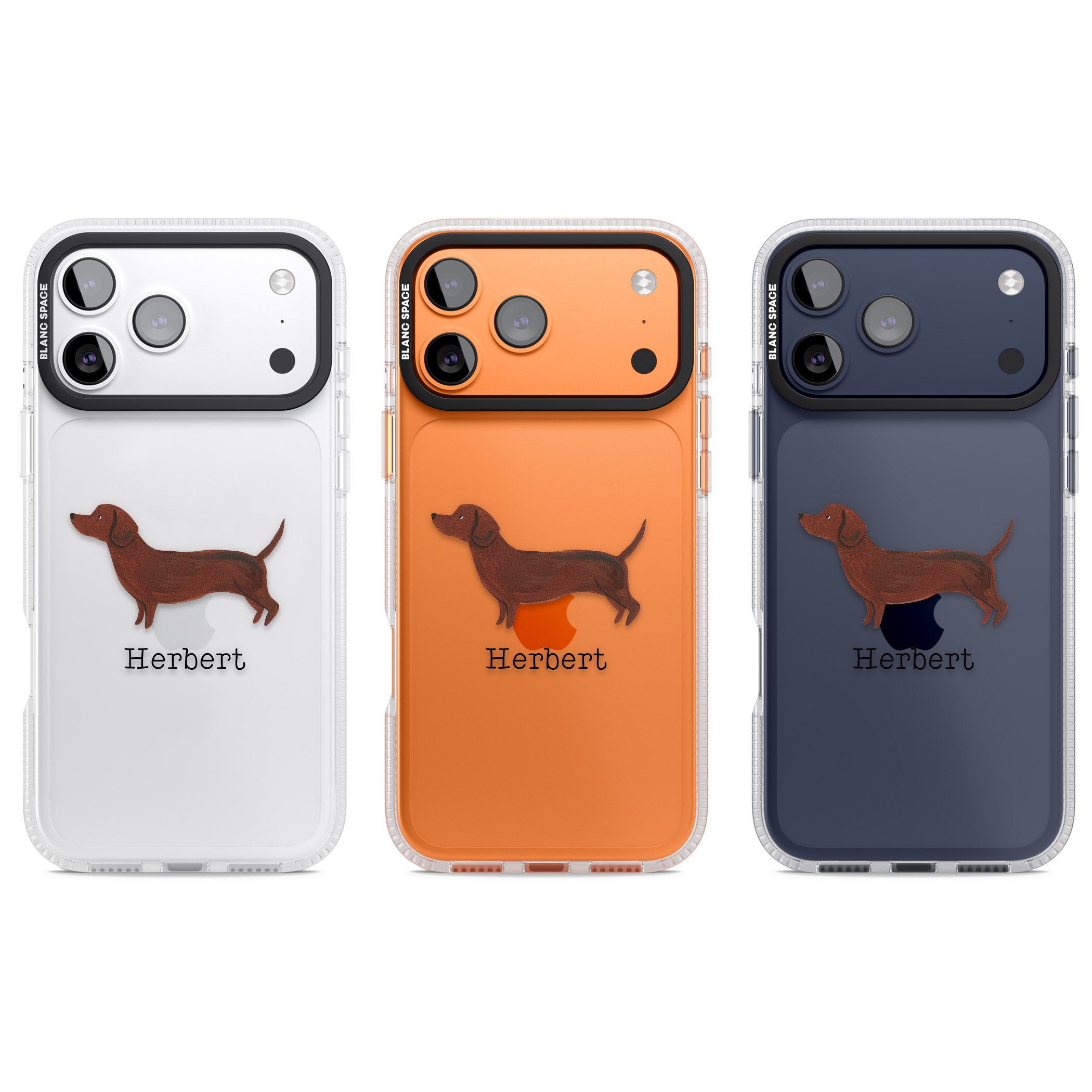 Personalised Sausage Dog iPhone 17 Pro Impact Air Clear Phone Case APT Impact Protection