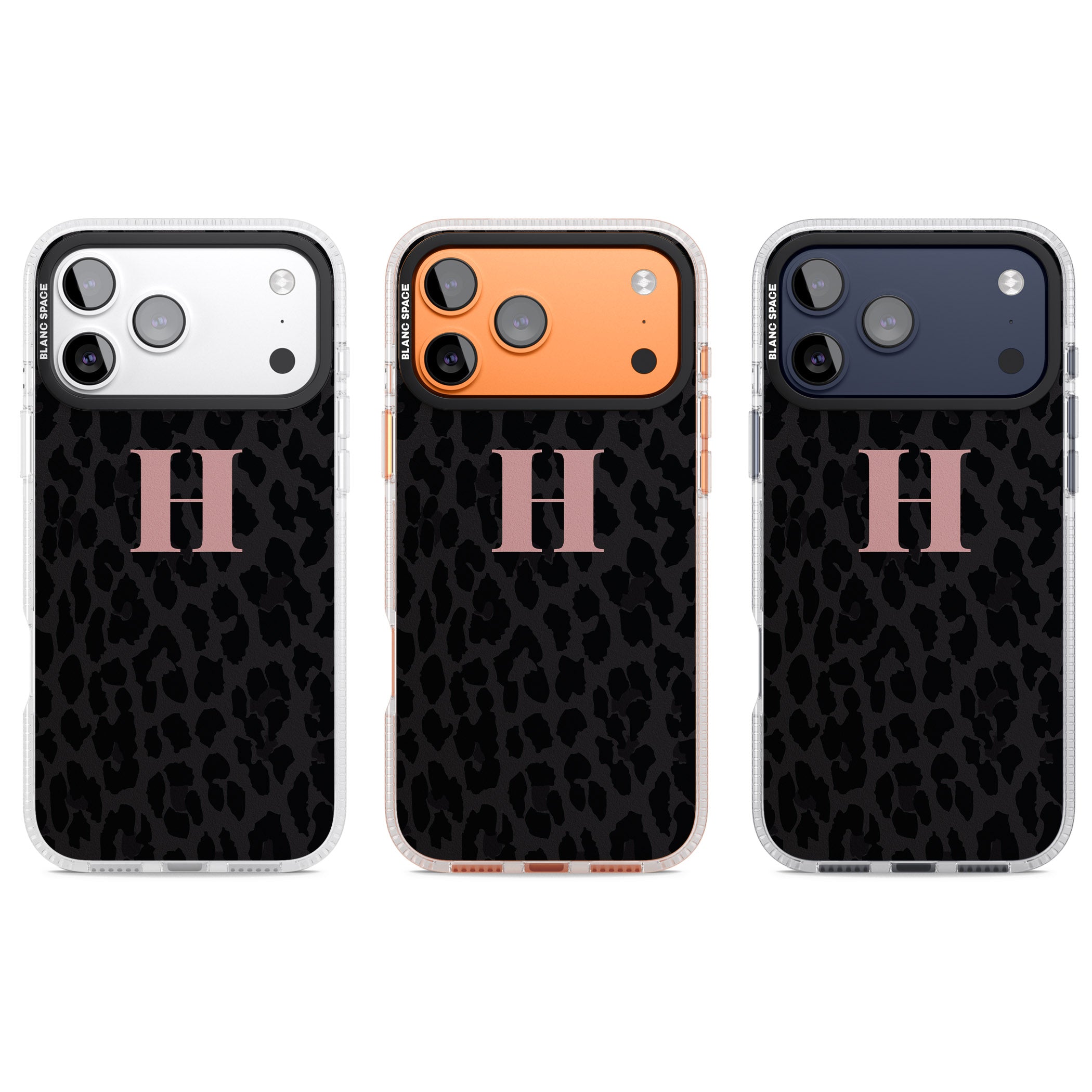 Personalised Pink Leopard Monogram iPhone 17 Pro Impact Air Clear Phone Case APT Impact Protection