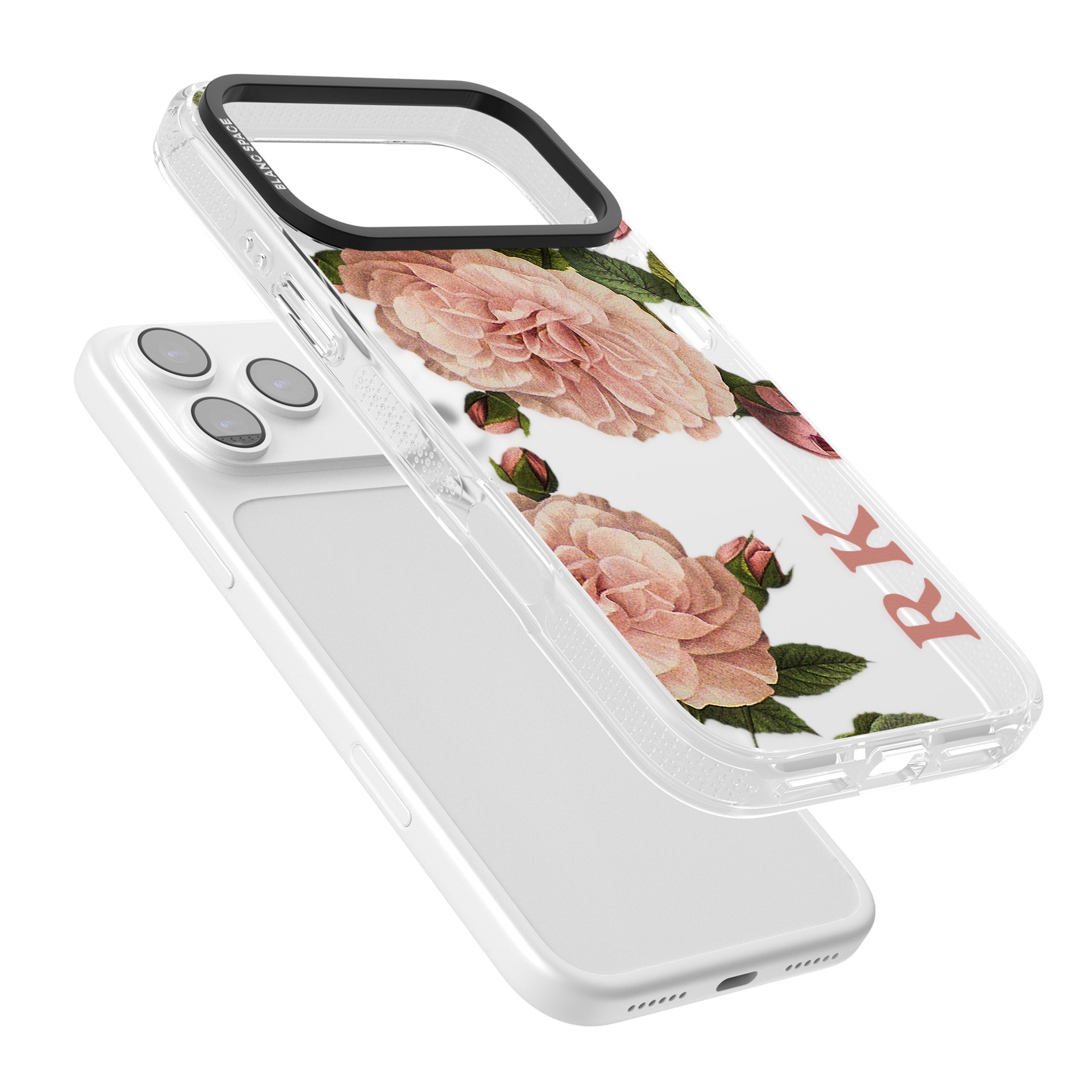 Personalised Vintage Floral iPhone 17 Pro Impact Air Clear Phone Case Colours