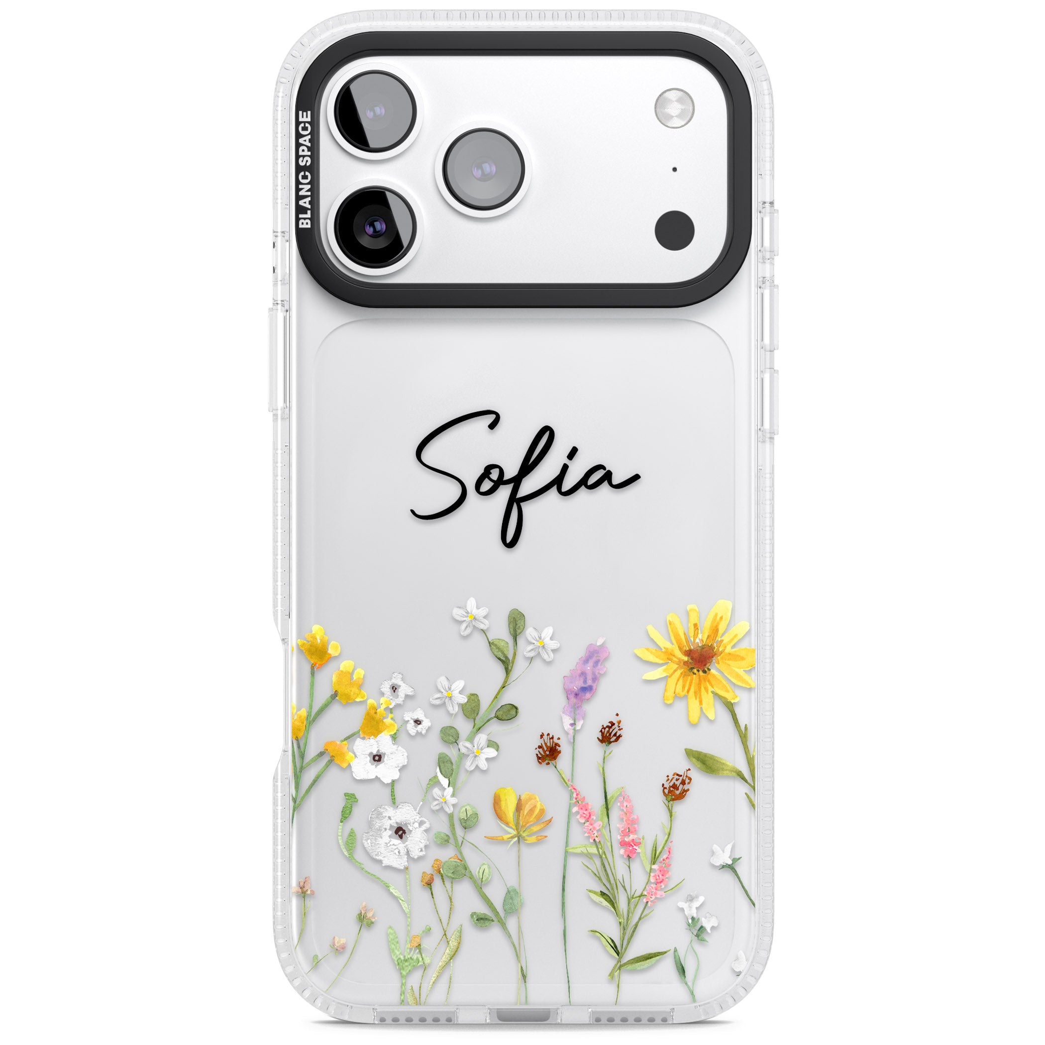 Personalised April Wildfowers iPhone 17 Pro Impact Air Clear Phone Case