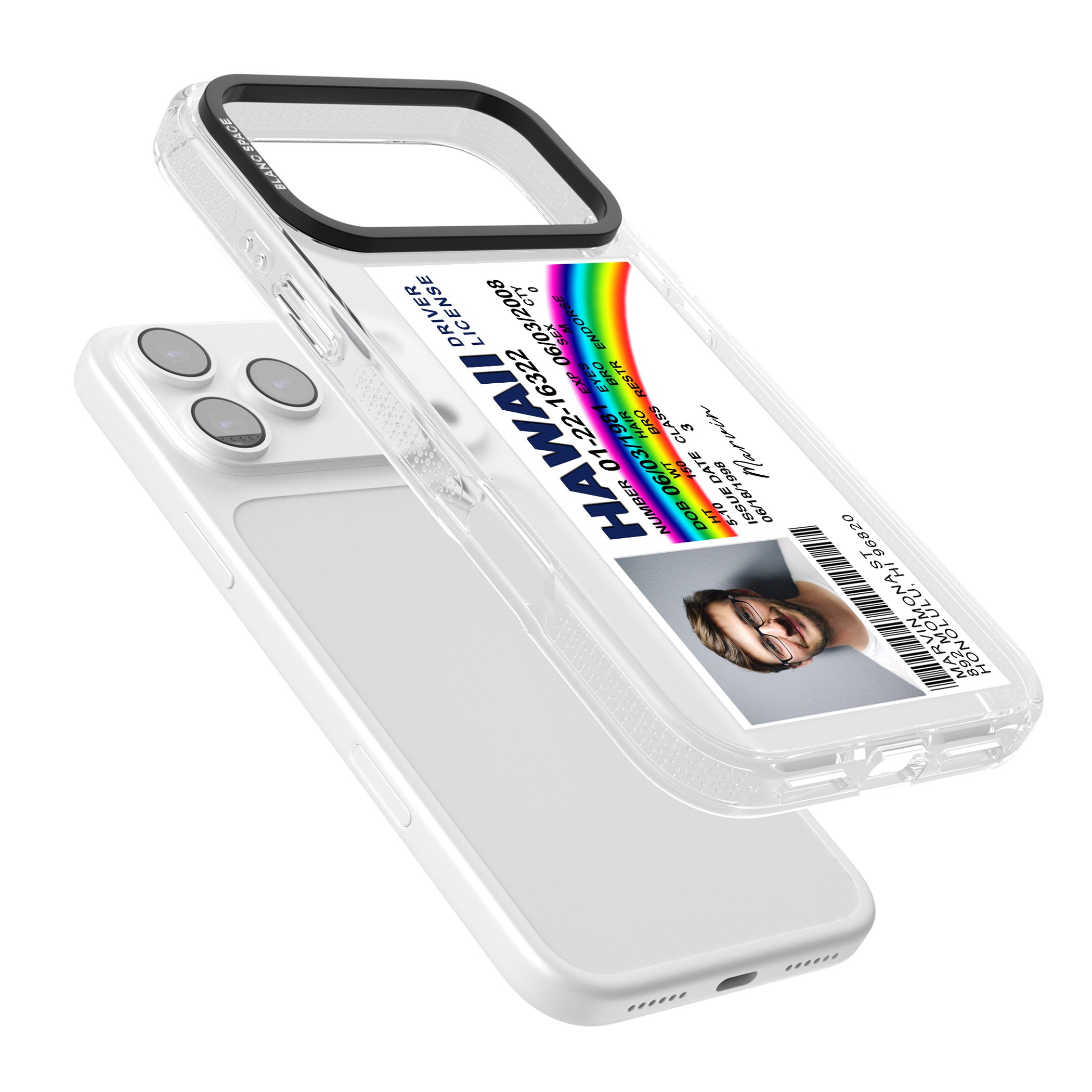 Personalised Hawaii Driving License iPhone 17 Pro Impact Air Clear Phone Case Colours