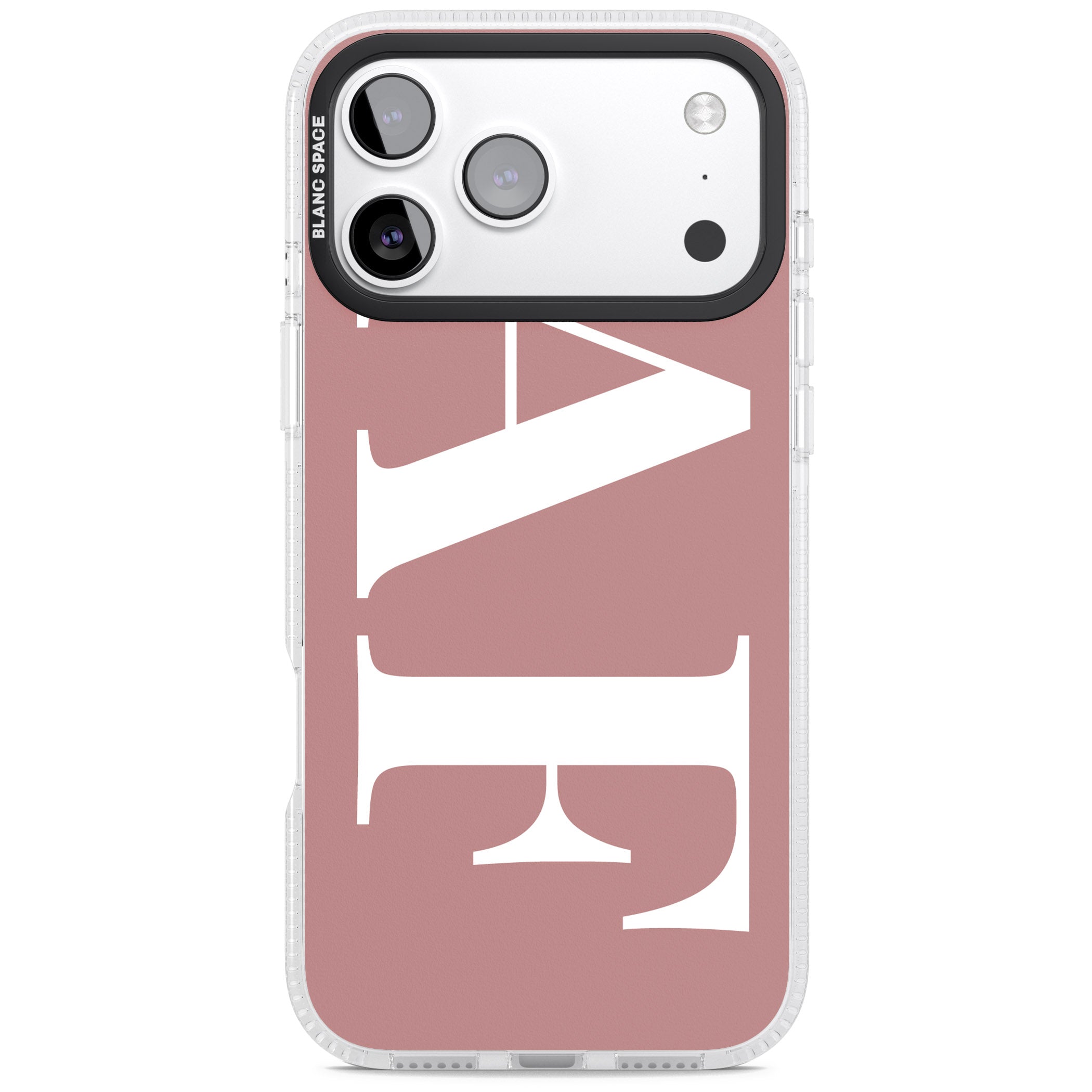 Personalised White & Rose Letters iPhone 17 Pro Impact Air Clear Phone Case
