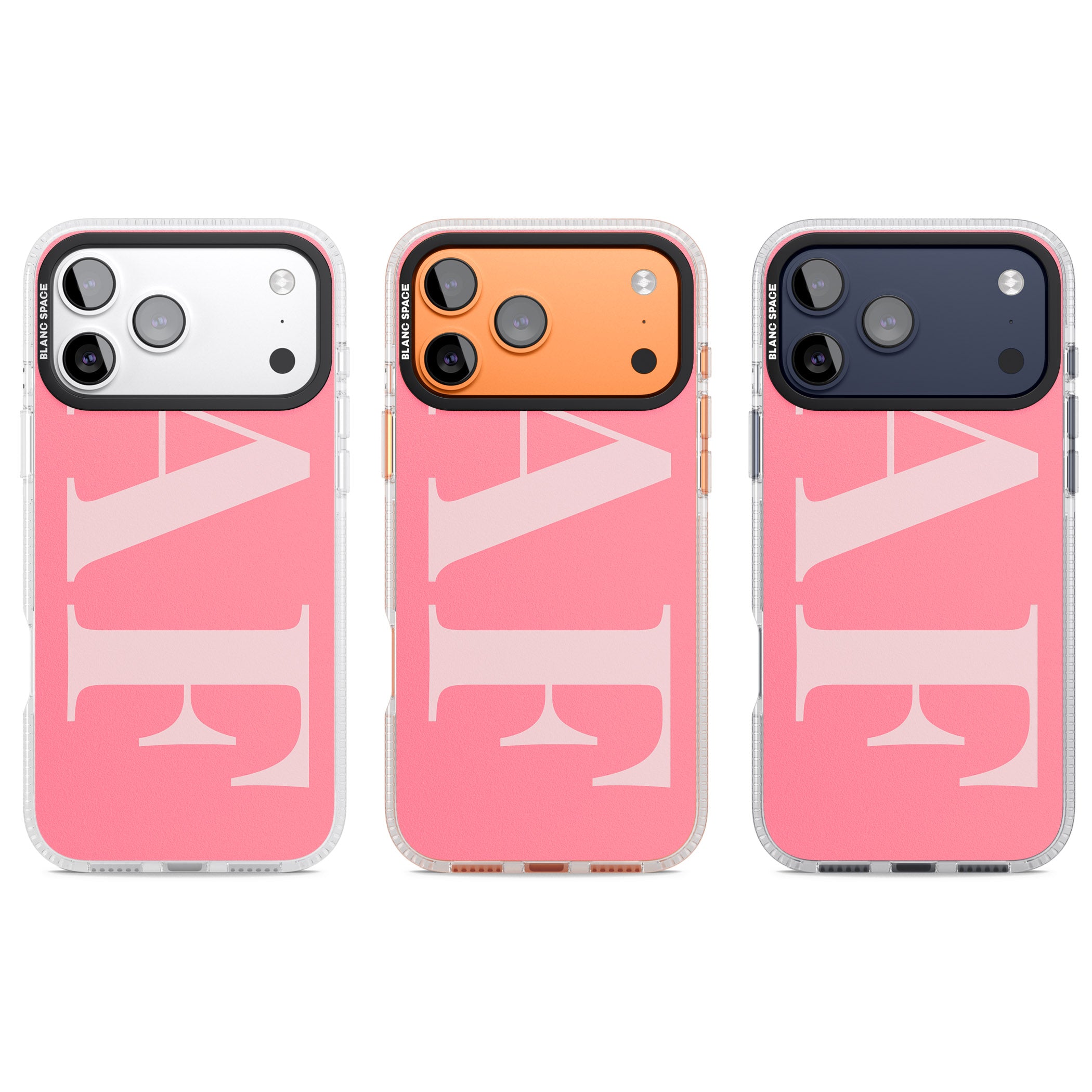 Personalised Light & Dark Pink Green Letters iPhone 17 Pro Impact Air Clear Phone Case APT Impact Protection