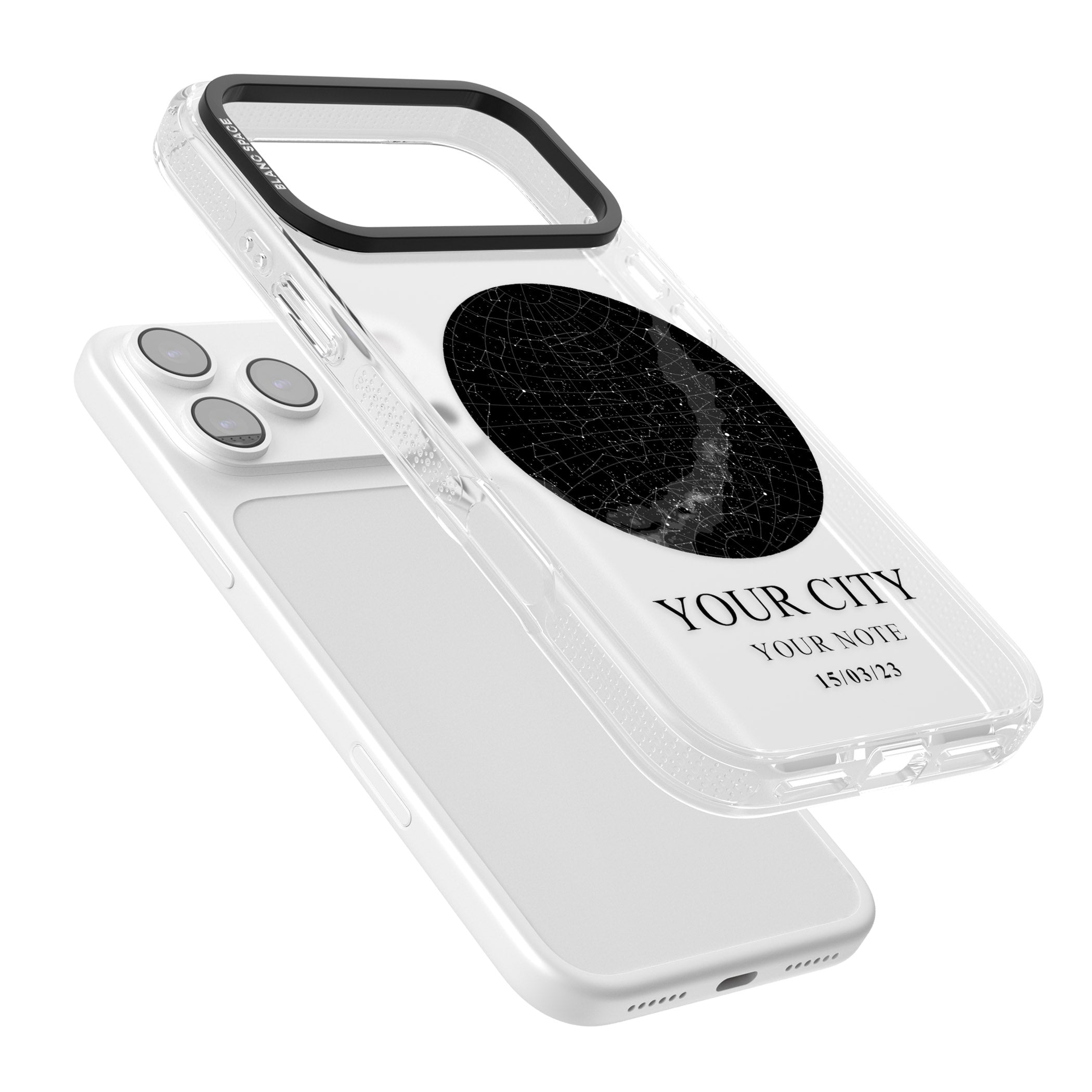 Personalised Star Map iPhone 17 Pro Impact Air Clear Phone Case Colours