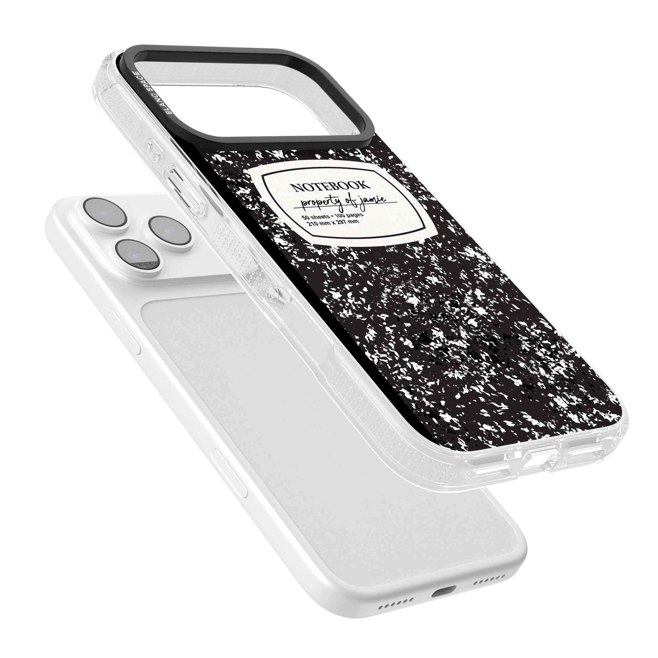 Personalised Classic Composition iPhone 17 Pro Impact Air Clear Phone Case Colours