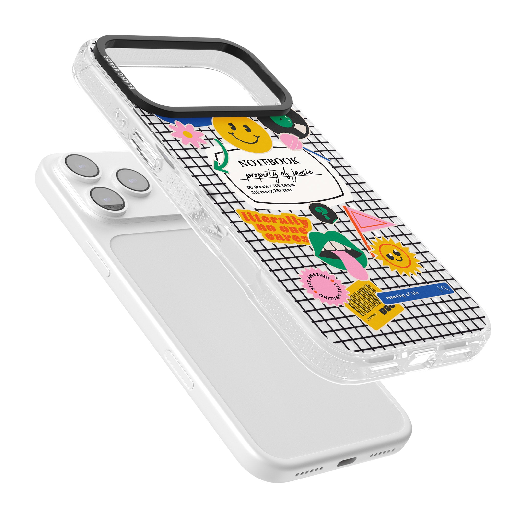 Personalised Sticker Mix Grid iPhone 17 Pro Max Impact Air Clear Phone Case Colours