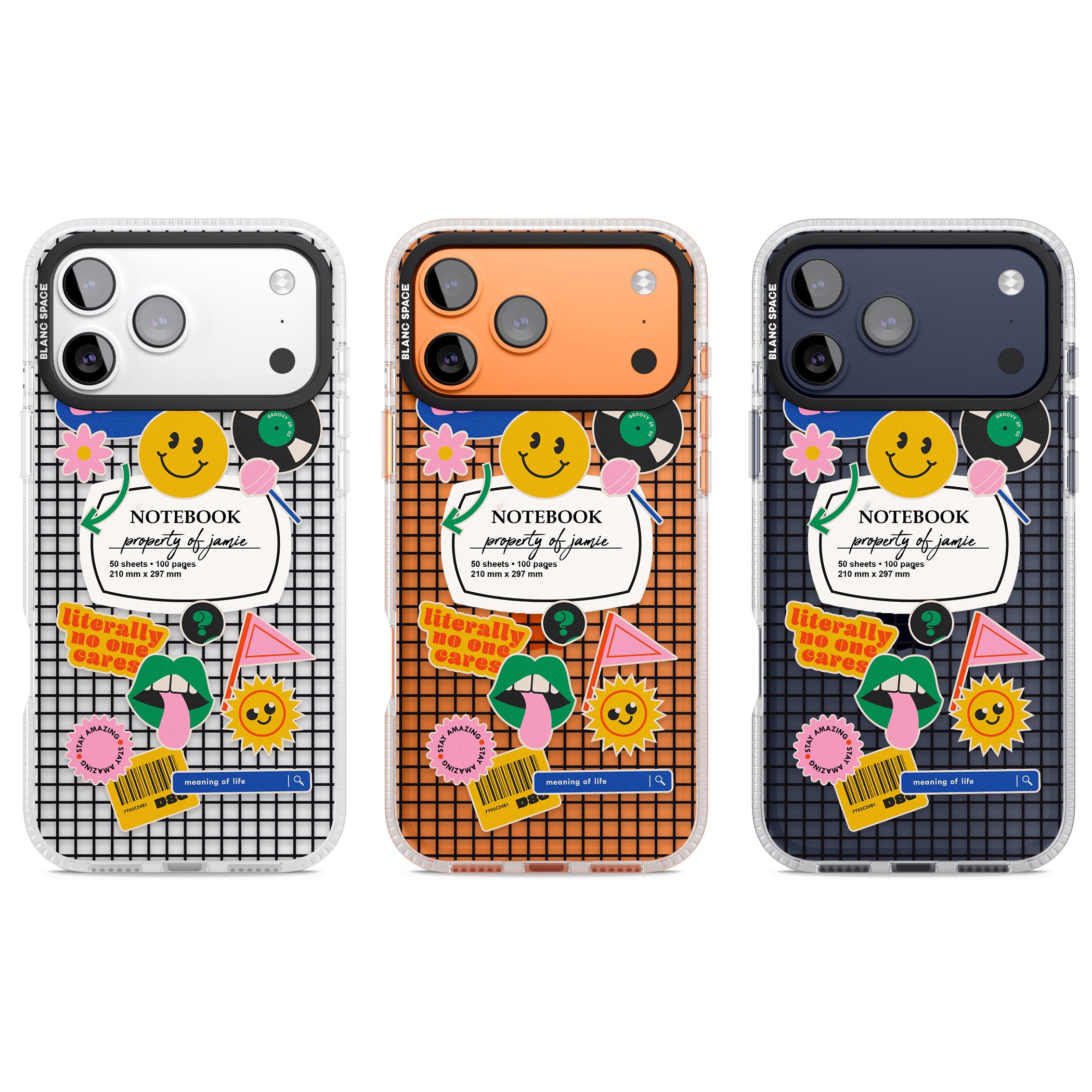 Personalised Sticker Mix Grid iPhone 17 Pro Impact Air Clear Phone Case APT Impact Protection