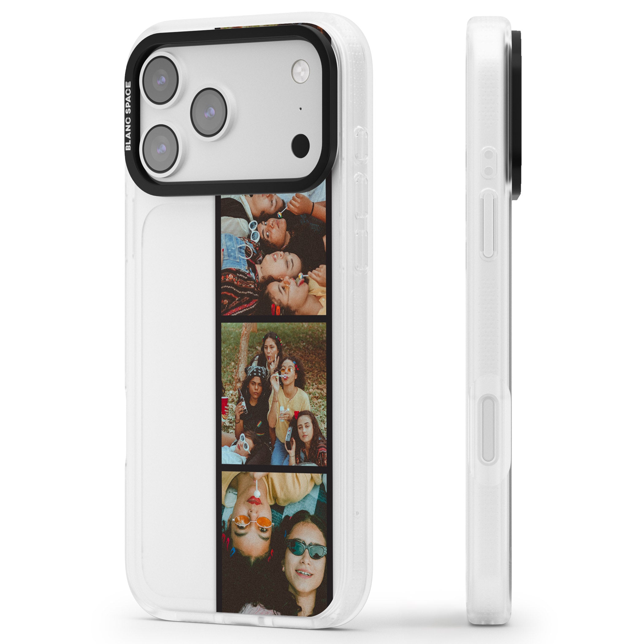 Personalised Photo Strip iPhone 17 Pro Impact Air Clear Phone Case Side Profile