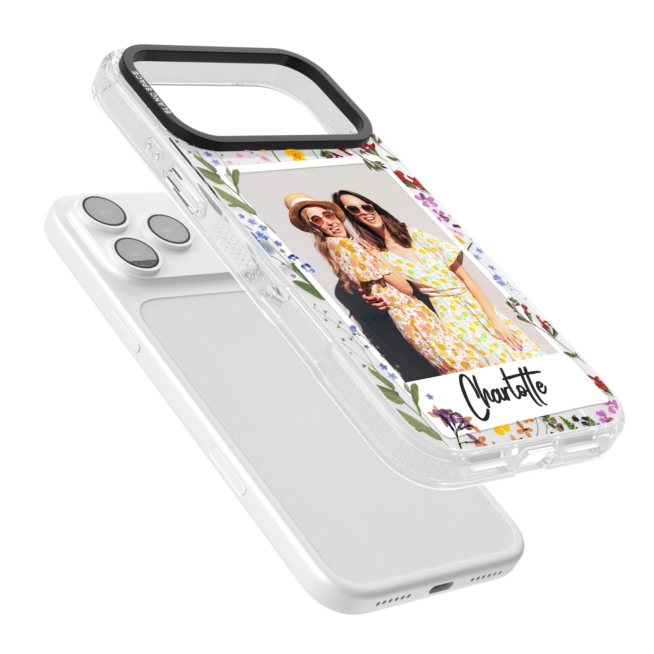 Personalised Wildflower Instant Photo iPhone 17 Pro Impact Air Clear Phone Case Colours