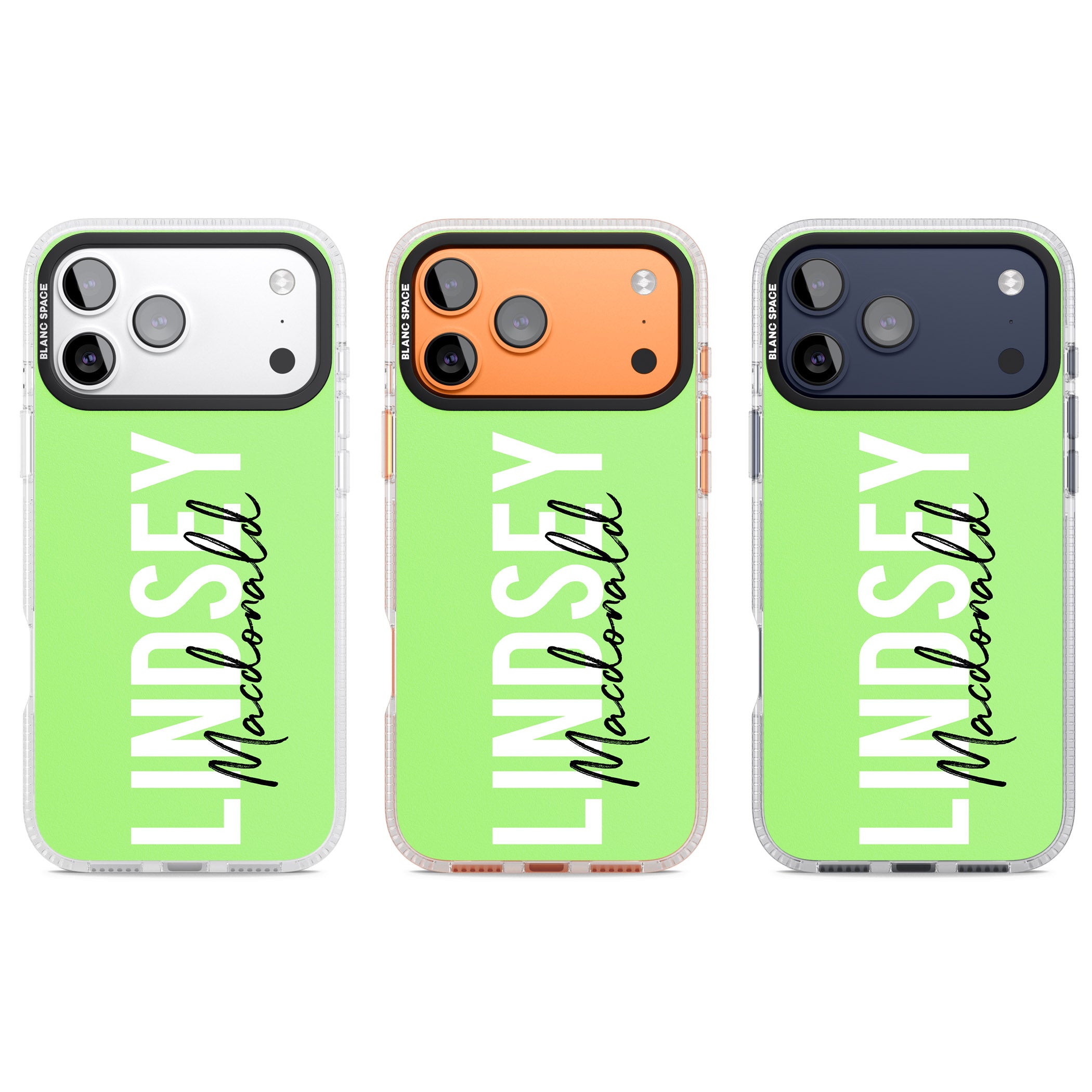 Personalised Bold Name: Lime iPhone 17 Pro Impact Air Clear Phone Case APT Impact Protection