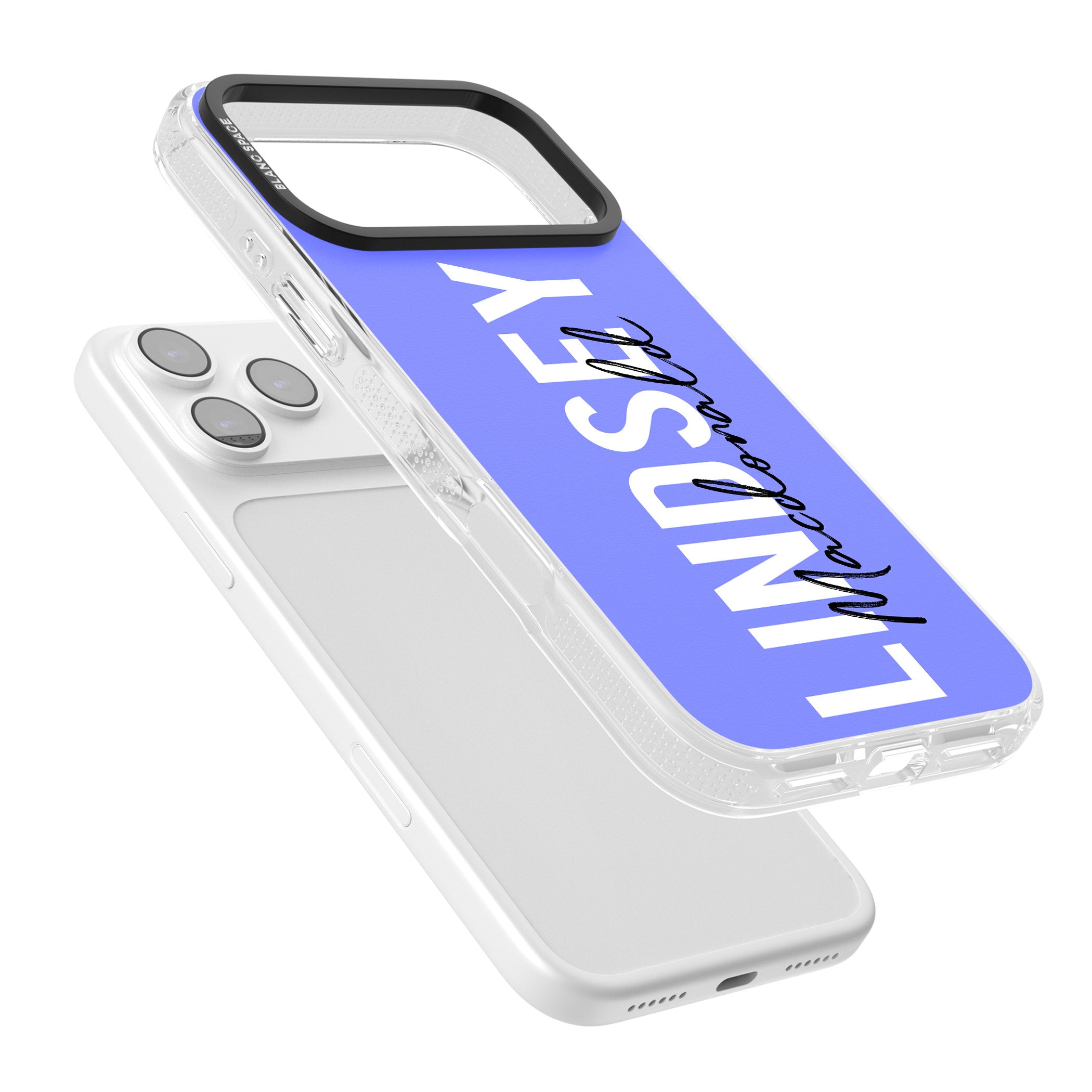 Personalised Bold Name: Purple iPhone 17 Pro Impact Air Clear Phone Case Colours