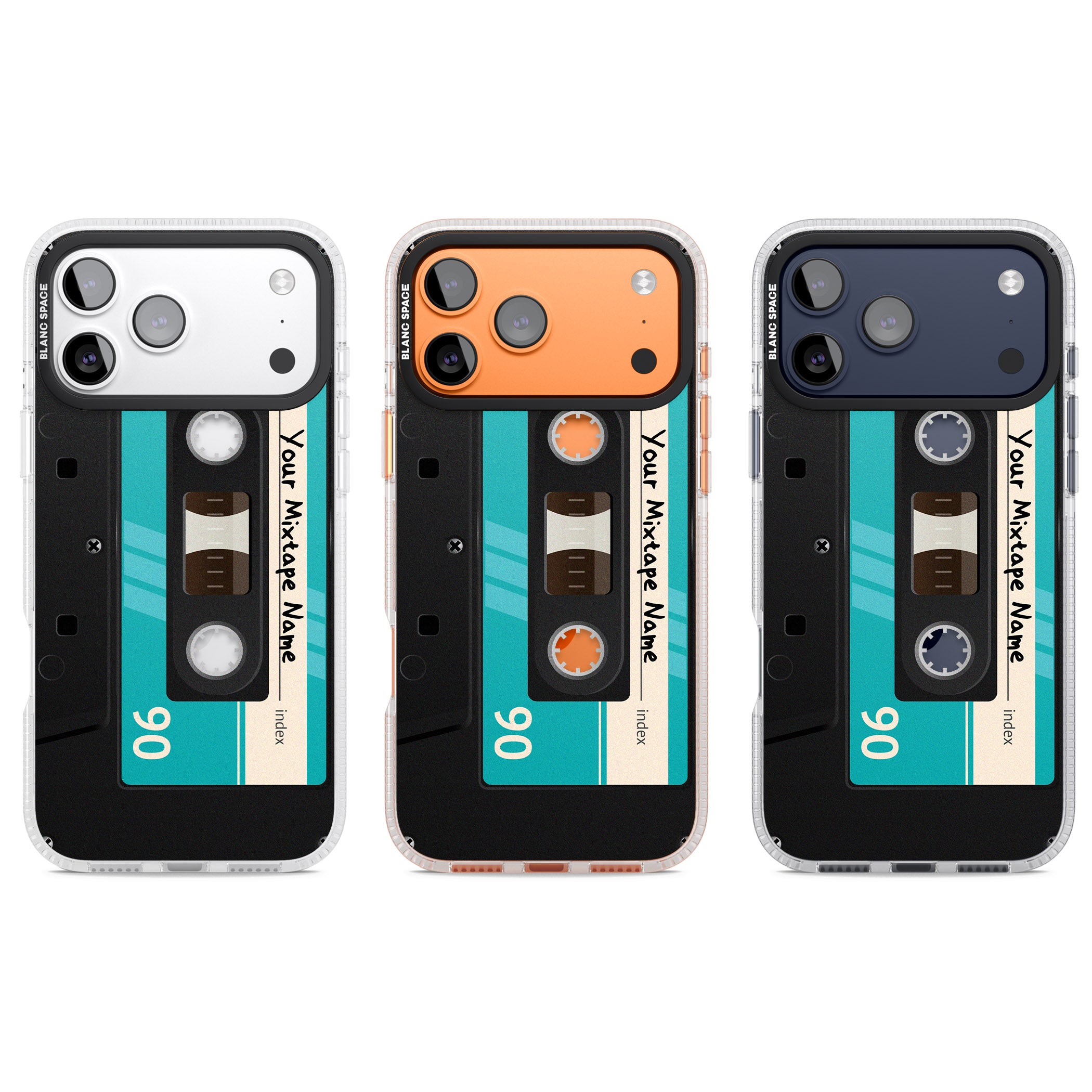Personalised Retro Mixtape Dark iPhone 17 Pro Impact Air Clear Phone Case APT Impact Protection