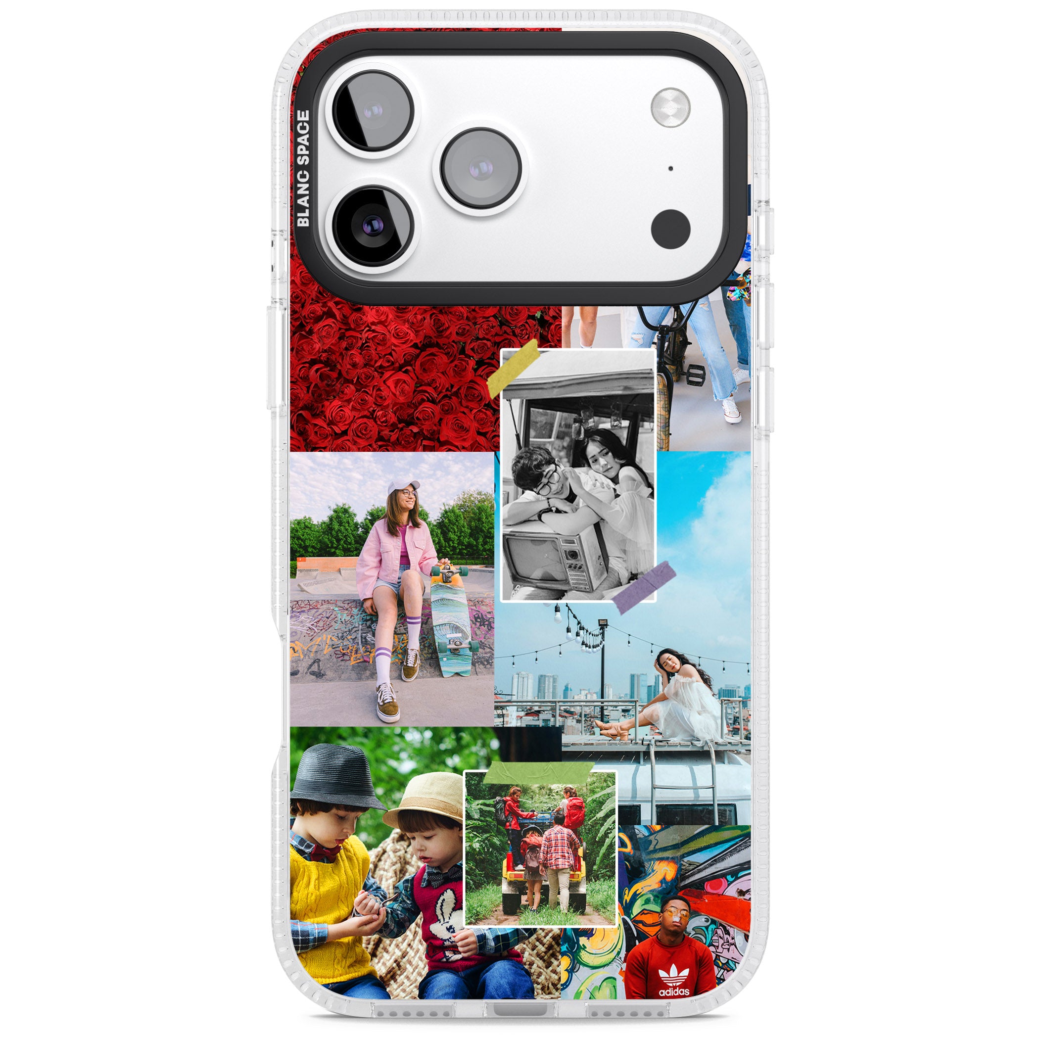 Personalised Photo Collage iPhone 17 Pro Impact Air Clear Phone Case