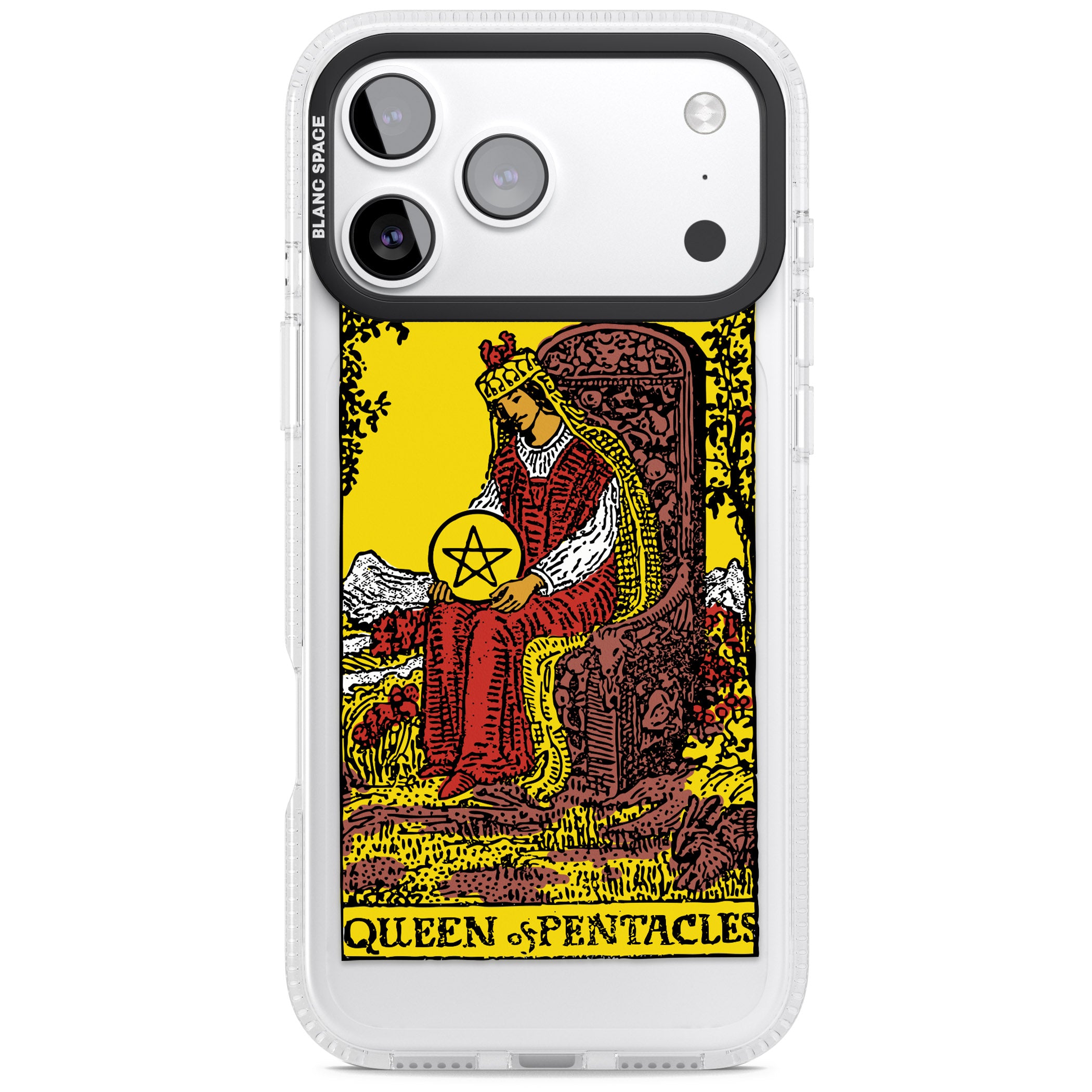 Personalised Queen Of Pentacles Tarot Card (Color) iPhone 17 Pro Impact Air Clear Phone Case