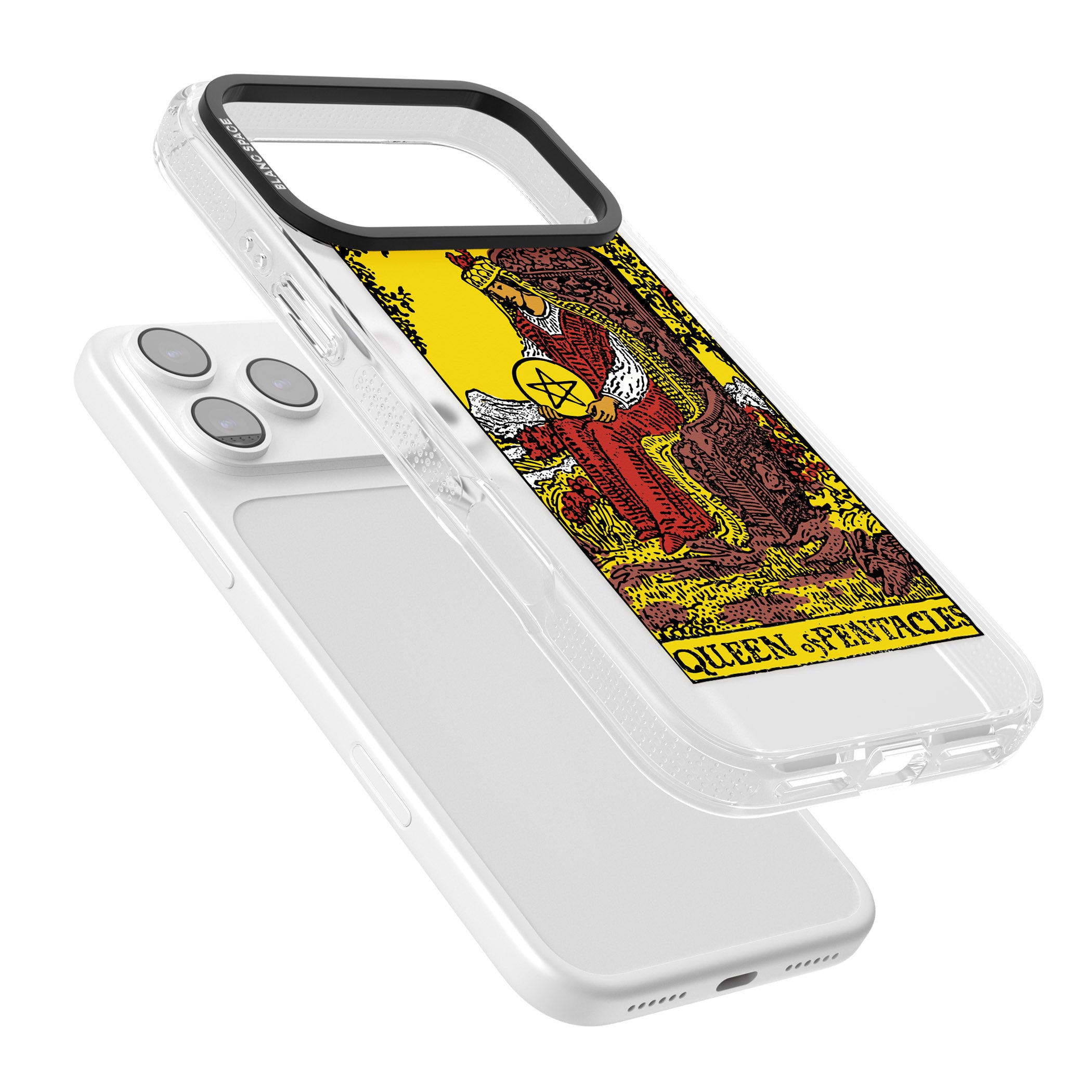 Personalised Queen Of Pentacles Tarot Card (Color) iPhone 17 Pro Impact Air Clear Phone Case Colours