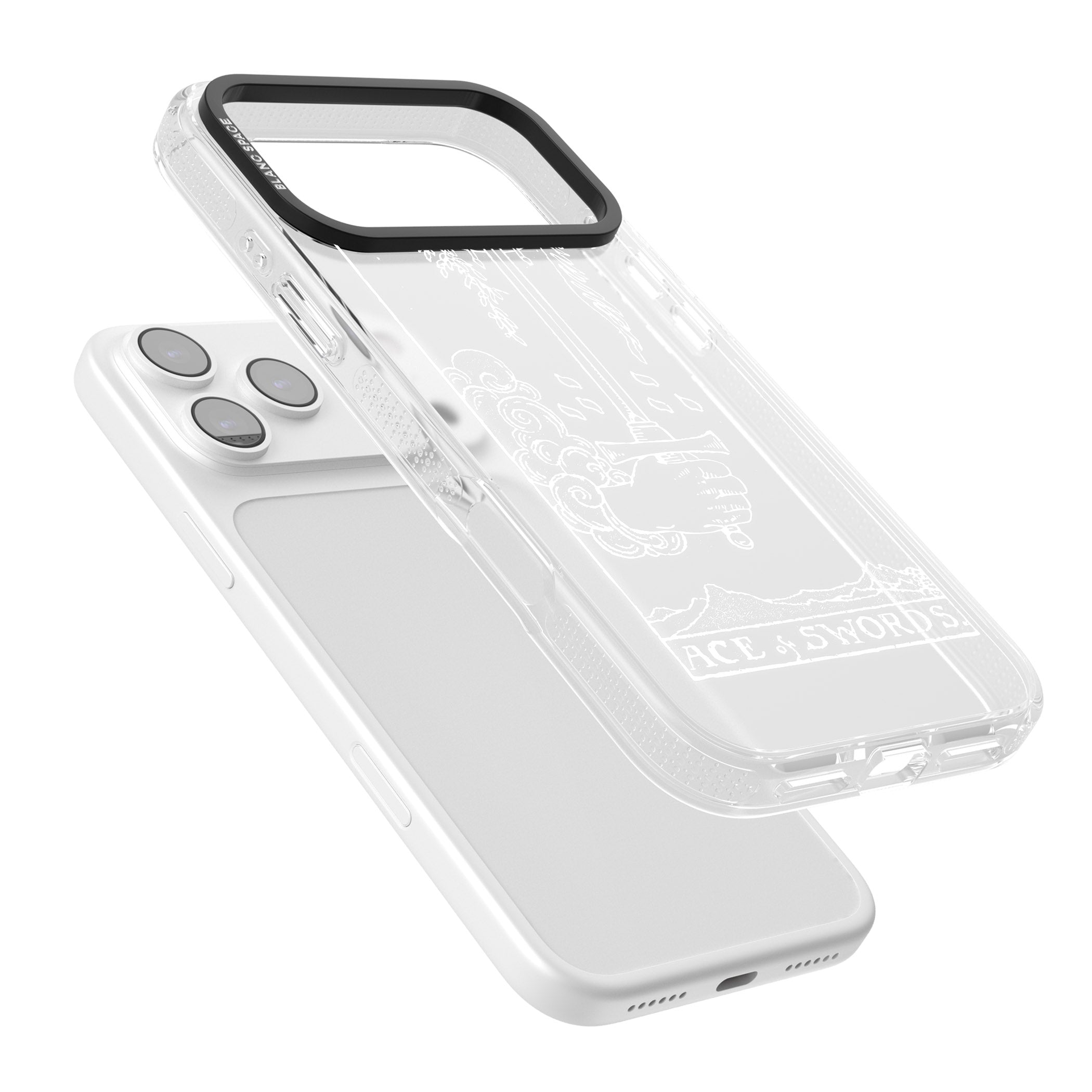 Personalised Ace Of Swords Tarot Card (White) iPhone 17 Pro Impact Air Clear Phone Case Colours