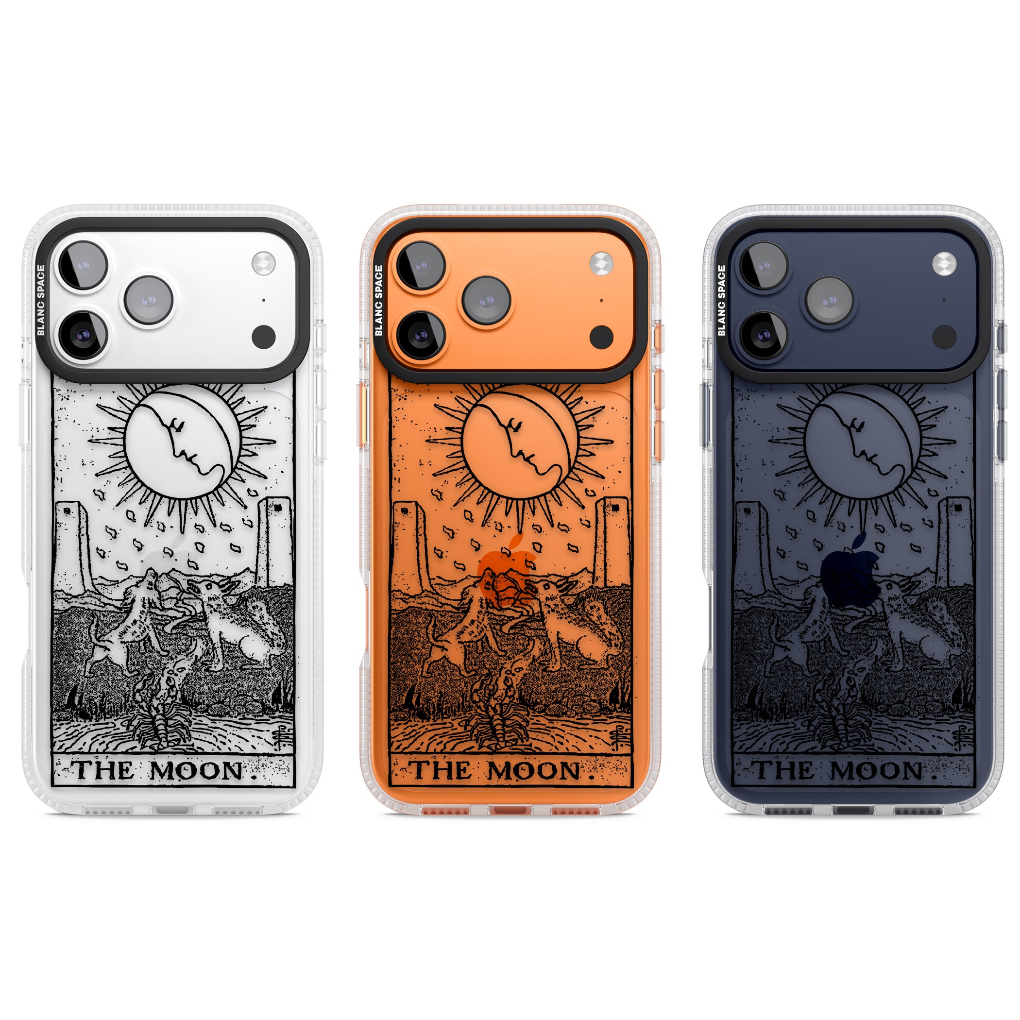 Personalised The Moon Tarot Card (Clear) iPhone 17 Pro Impact Air Clear Phone Case APT Impact Protection